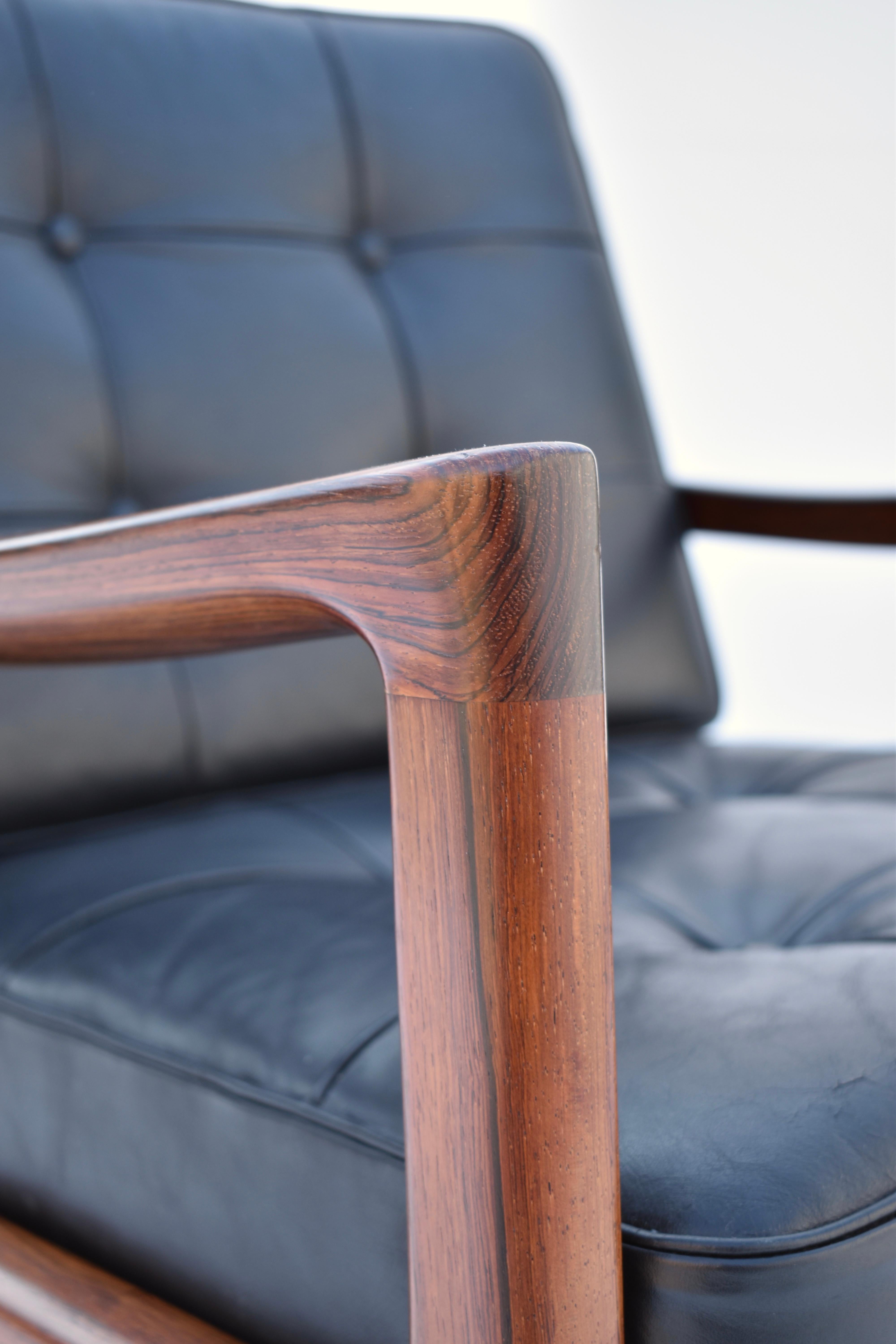Ole Wanscher Model 166 Rosewood 'Senator' Lounge Chair For France & Son, Denmark 8