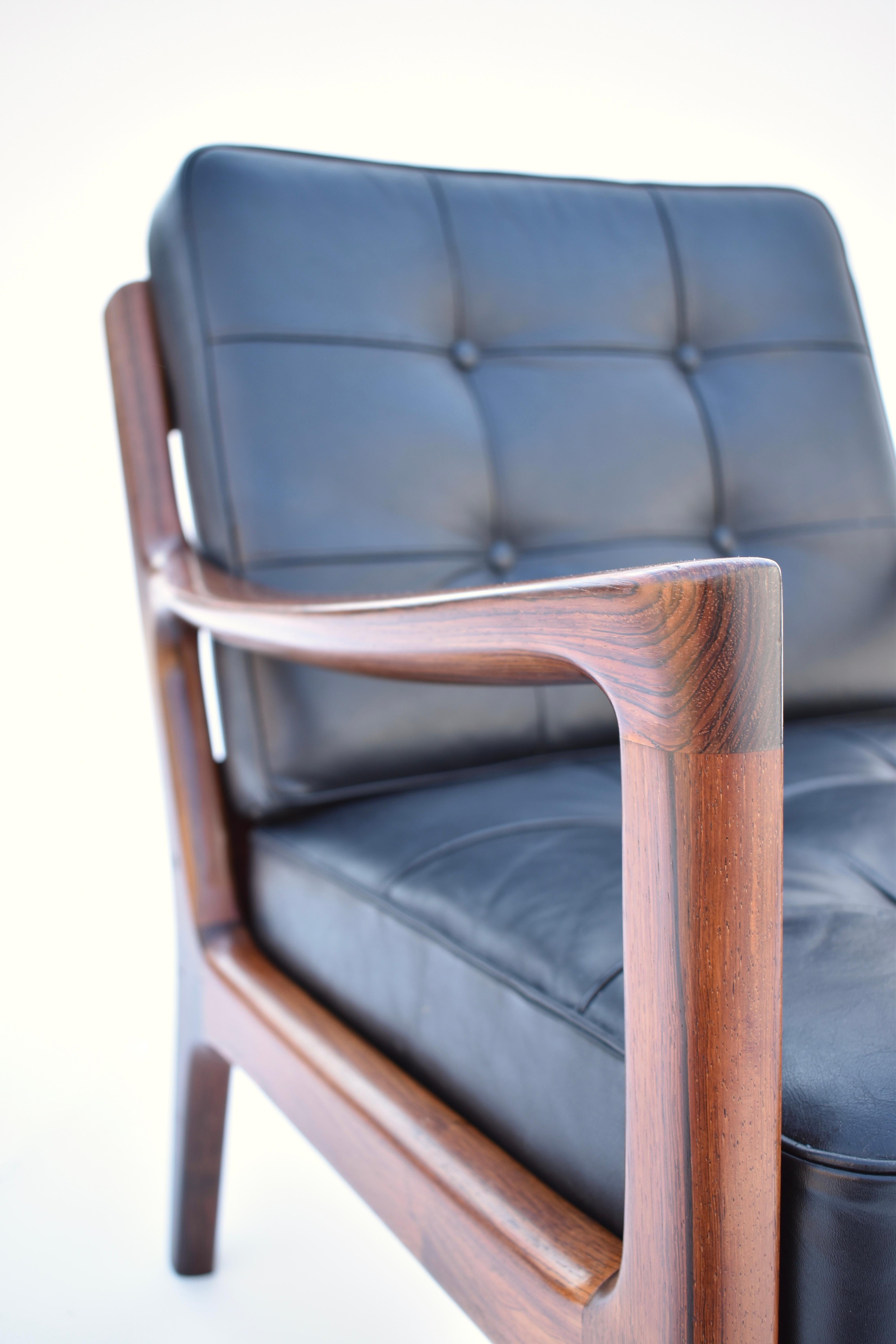 Ole Wanscher Model 166 Rosewood 'Senator' Lounge Chair For France & Son, Denmark 9