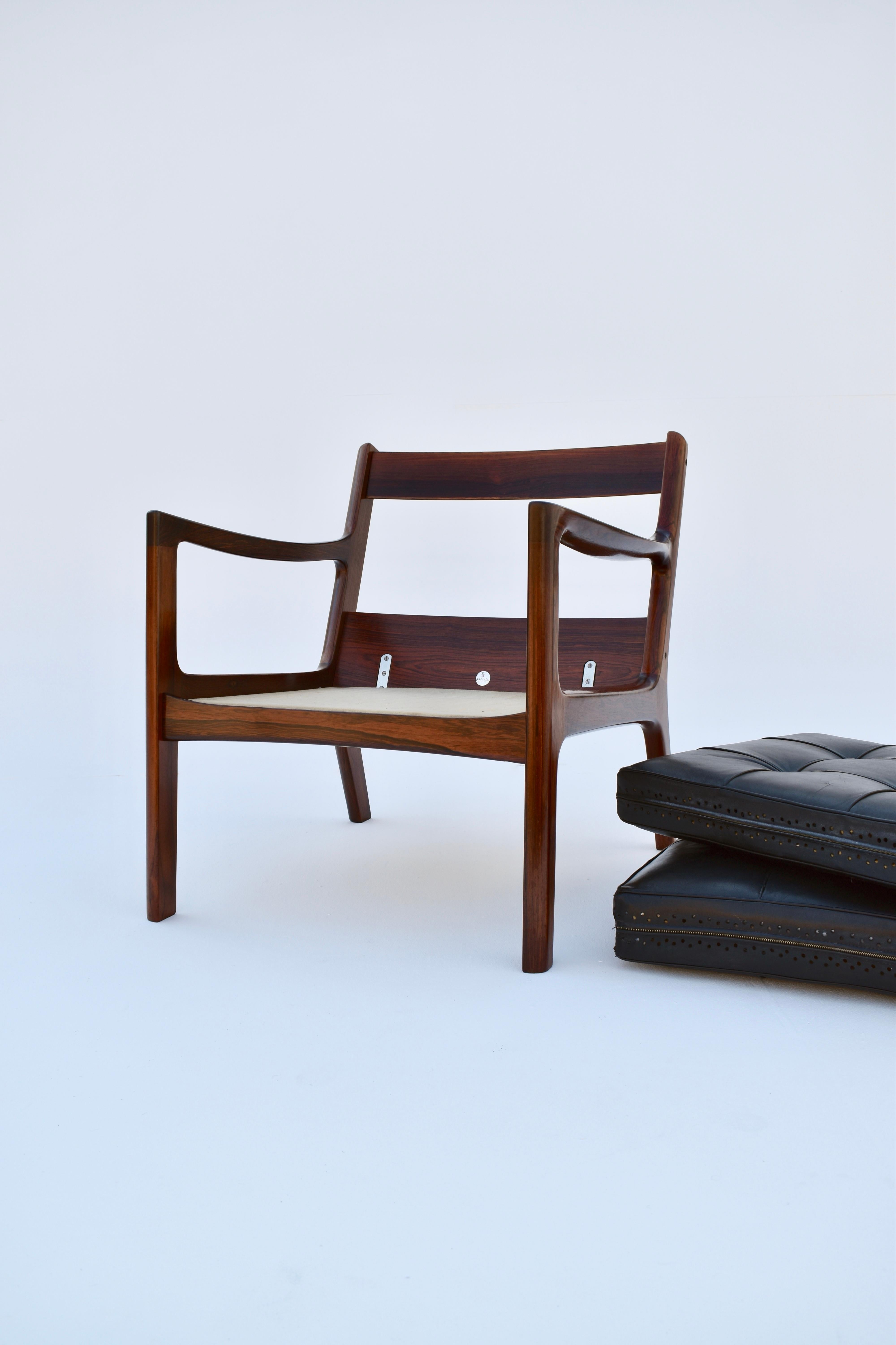 Ole Wanscher Model 166 Rosewood 'Senator' Lounge Chair For France & Son, Denmark 11