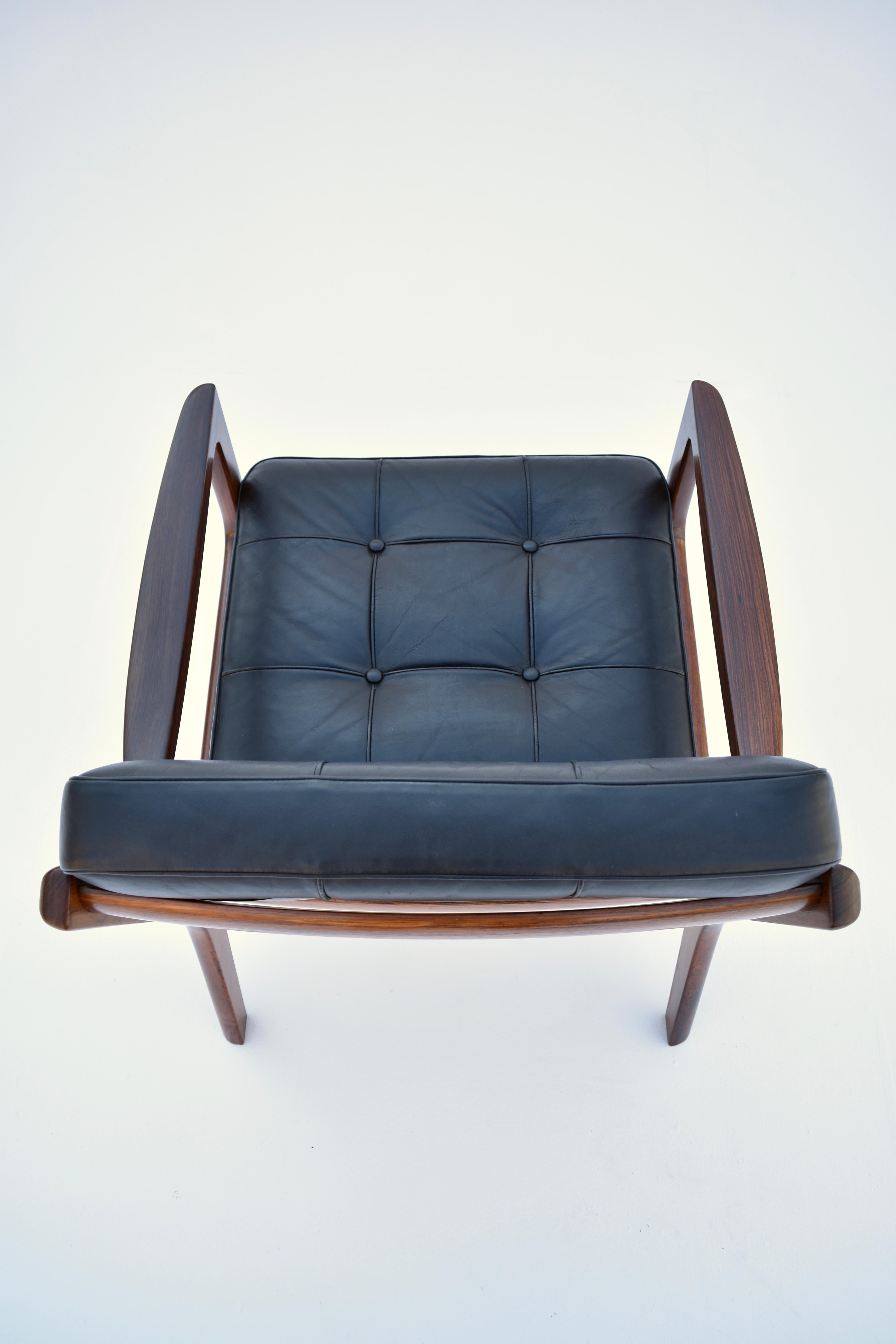 Ole Wanscher Model 166 Rosewood 'Senator' Lounge Chair For France & Son, Denmark 12