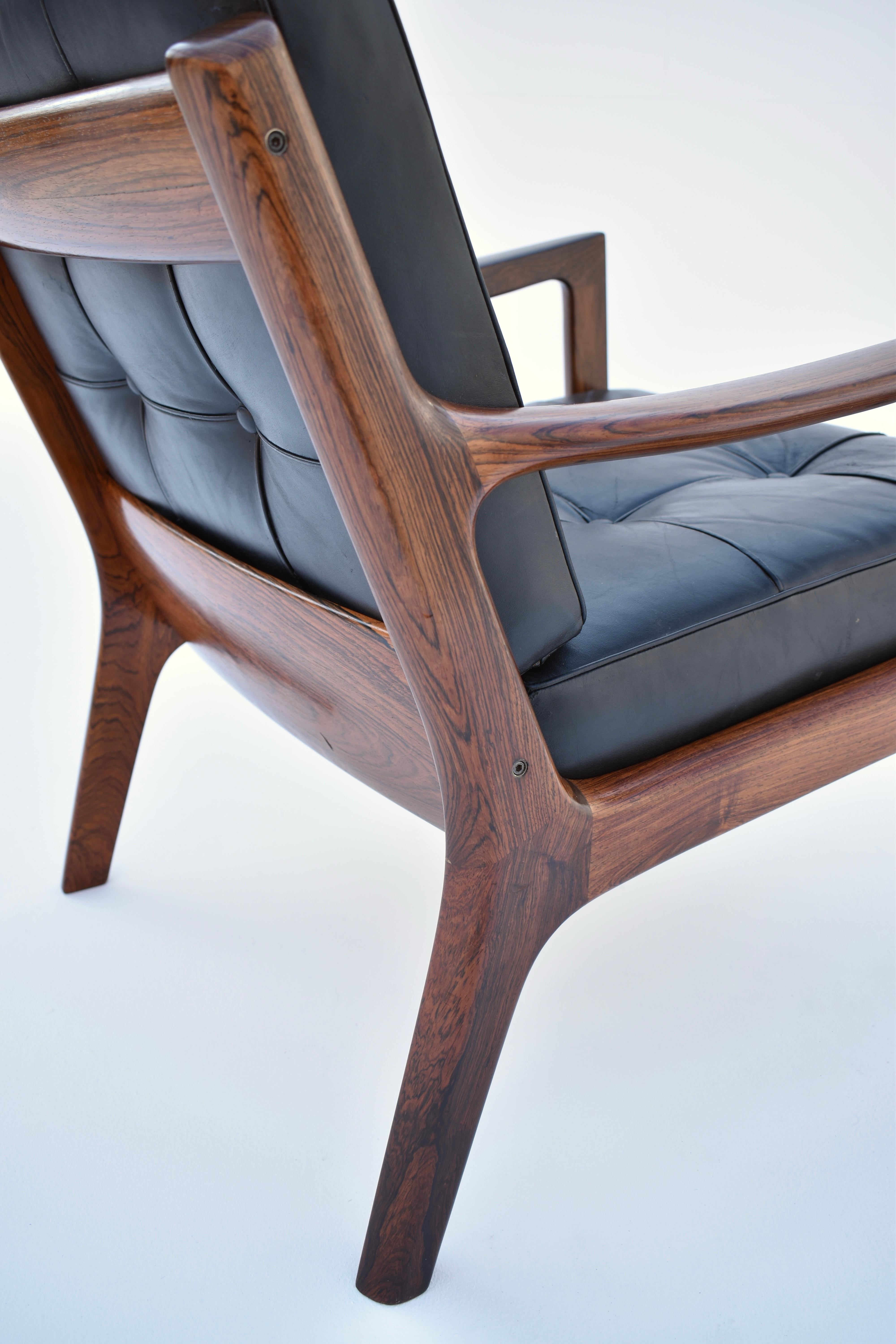 Ole Wanscher Model 166 Rosewood 'Senator' Lounge Chair For France & Son, Denmark 13