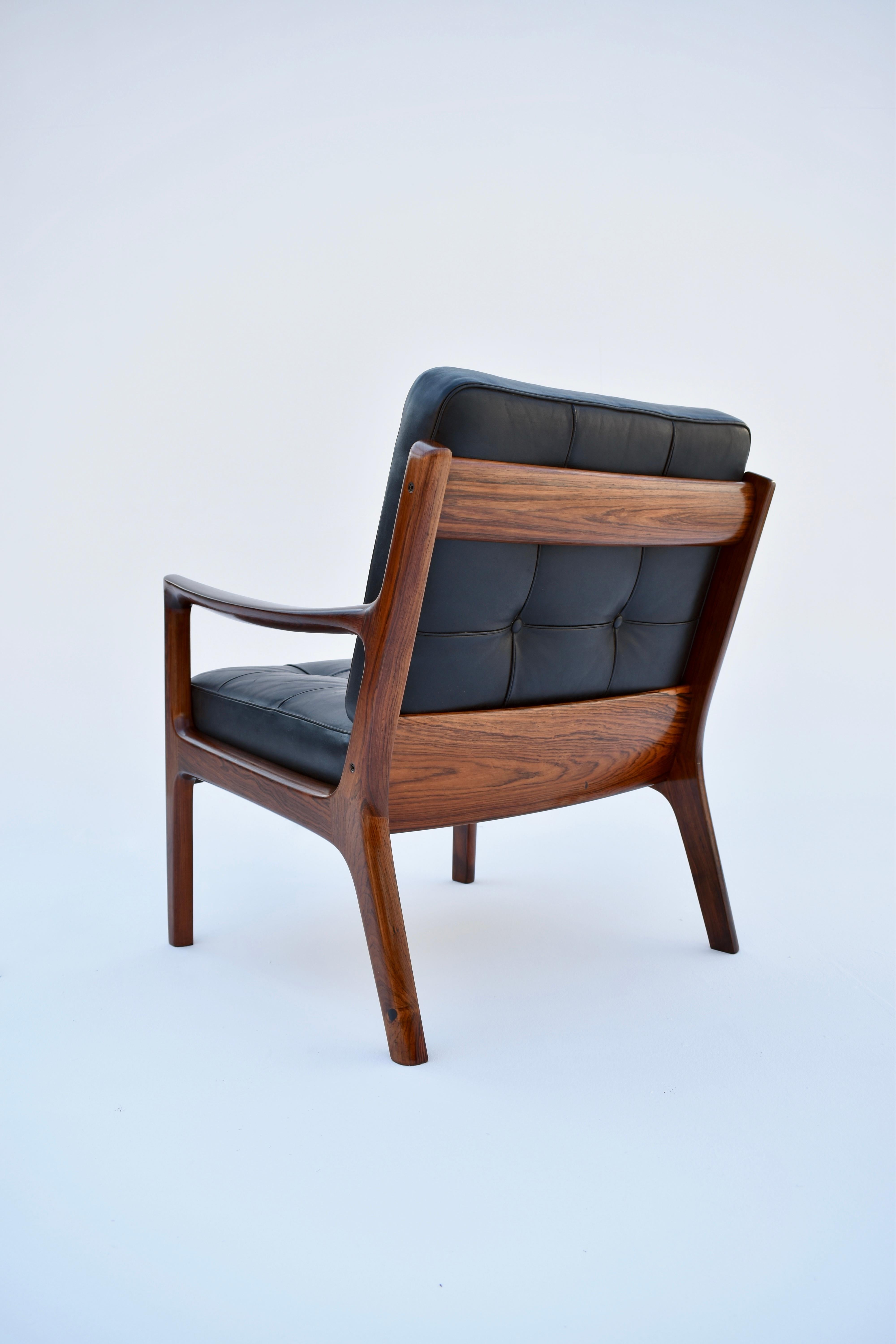 Ole Wanscher Model 166 Rosewood 'Senator' Lounge Chair For France & Son, Denmark In Good Condition In Shepperton, Surrey
