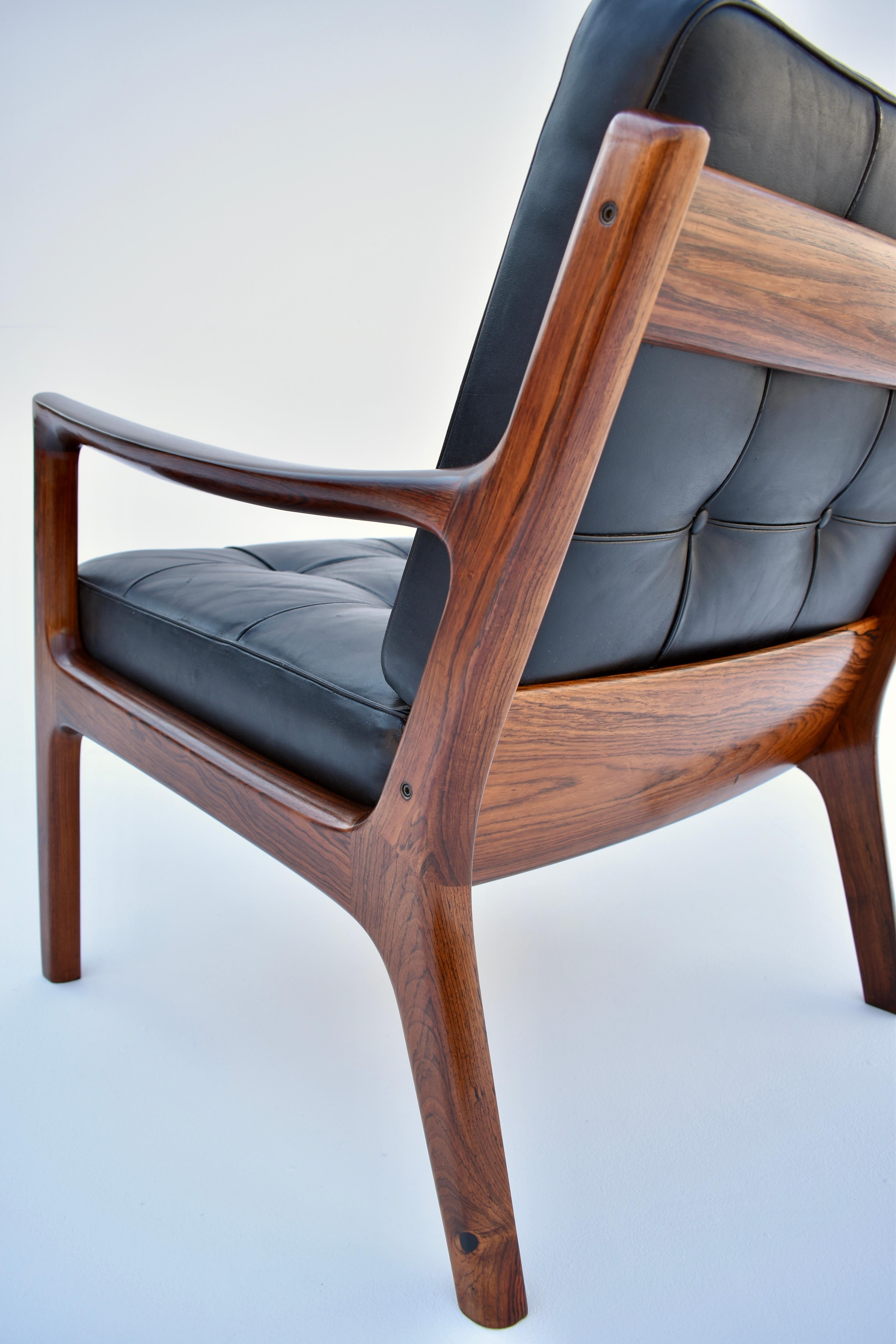 Mid-20th Century Ole Wanscher Model 166 Rosewood 'Senator' Lounge Chair For France & Son, Denmark