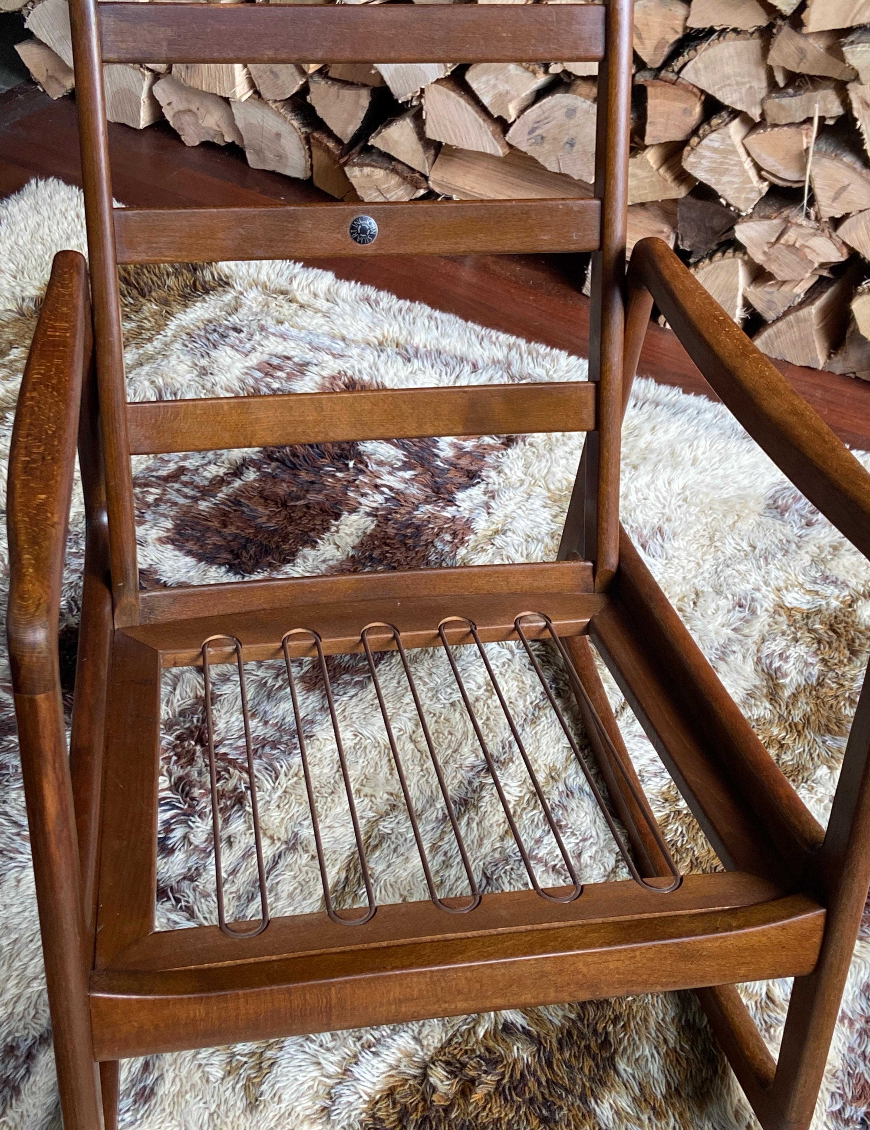 Ole Wanscher model Fd-110 Danish teak rocking chair en venta 2