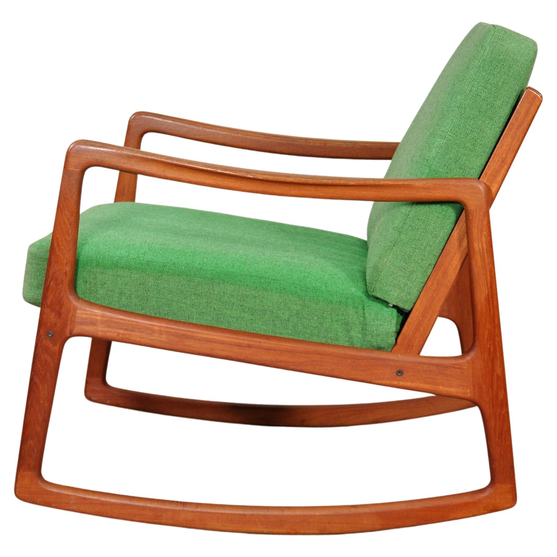 Danish Ole Wanscher Model FD-120 Rocking Chair for France & Søn For Sale