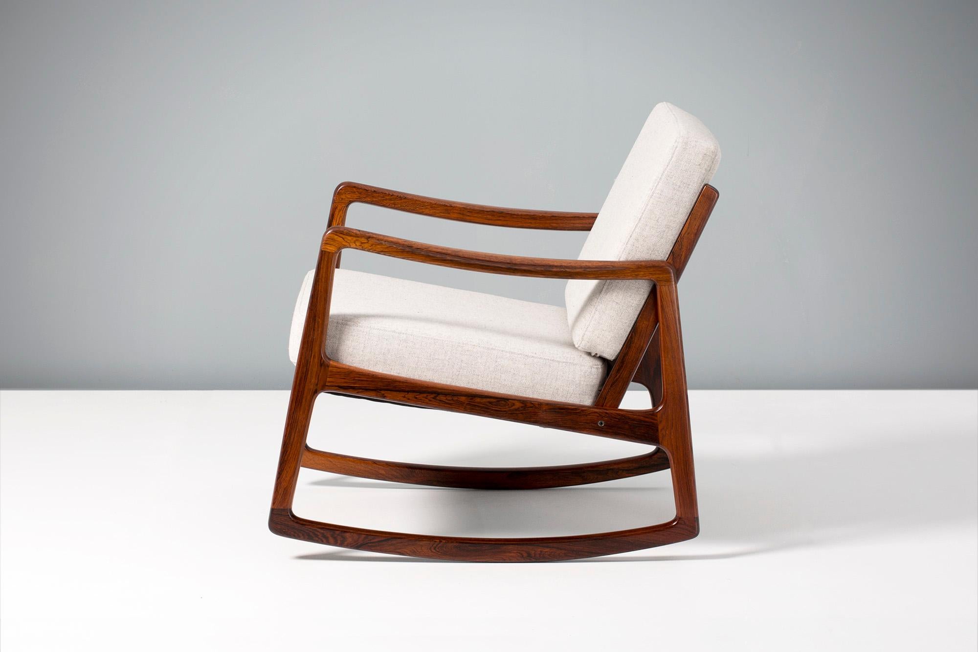 Scandinavian Modern Ole Wanscher Model FD-120 Rosewood Rocking Chair, circa 1960