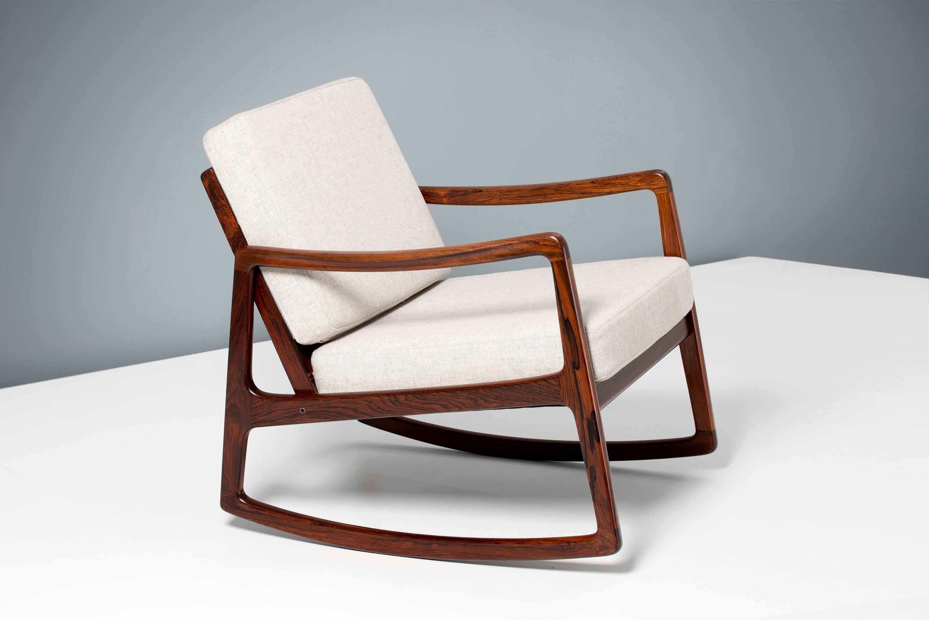 Mid-20th Century Ole Wanscher Model FD-120 Rosewood Rocking Chair, circa 1960