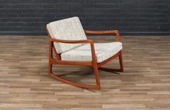 Restaurada por expertos -Mecedora de teca Ole Wanscher Modelo FD-120 para France & Son