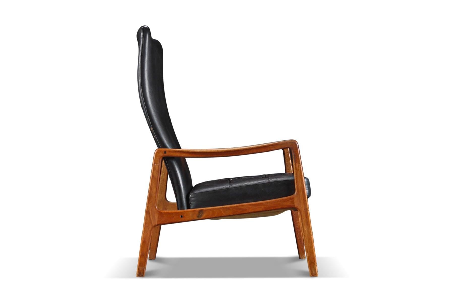 Other Ole Wanscher Model Fd-159 Highback Lounge Chair in Teak + Leather For Sale
