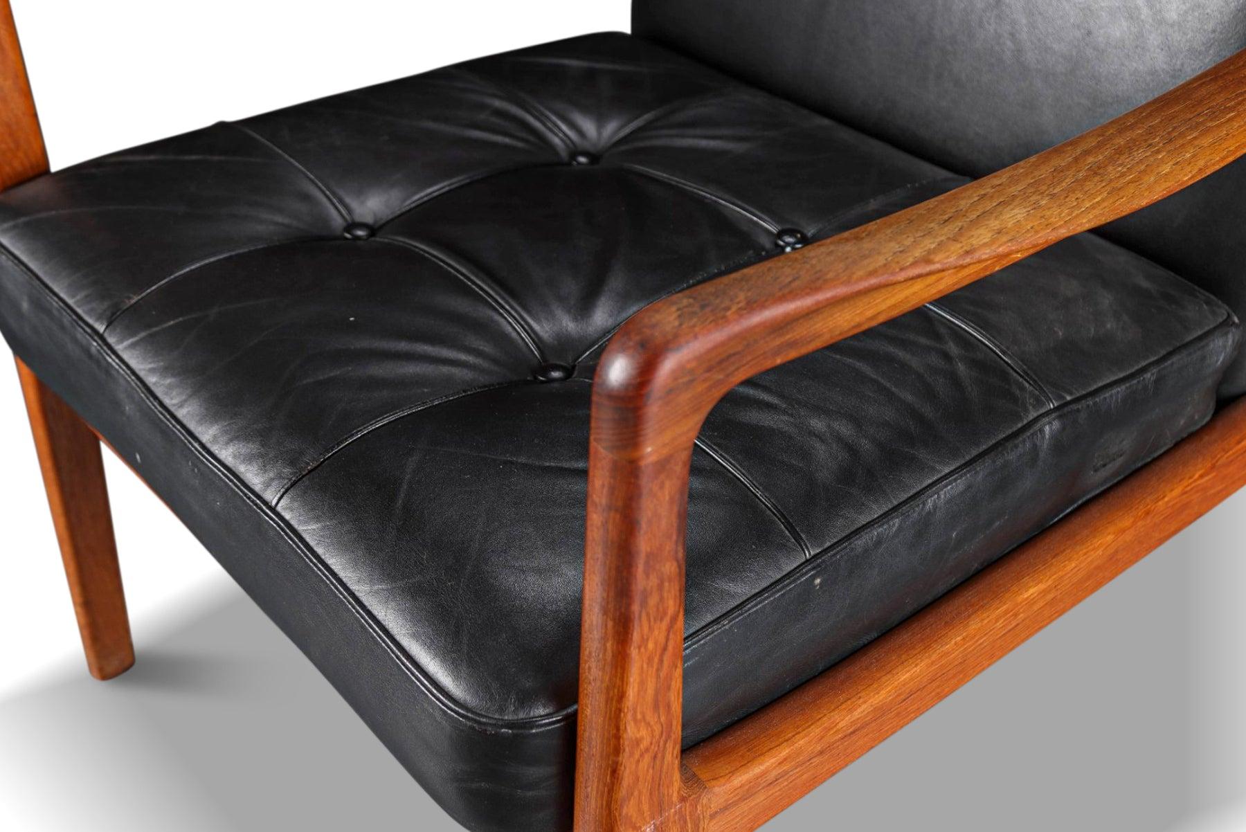 20th Century Ole Wanscher Model Fd-159 Highback Lounge Chair in Teak + Leather For Sale