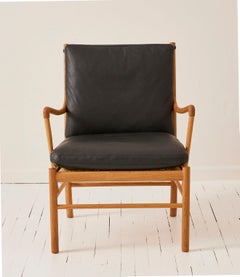 Ole Wanscher Ow-149 "Colonial" Stuhl in Oak mit Lederkissen