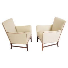 Ole Wanscher  pair lounge chairs for A.J. Iversen 1960'sw