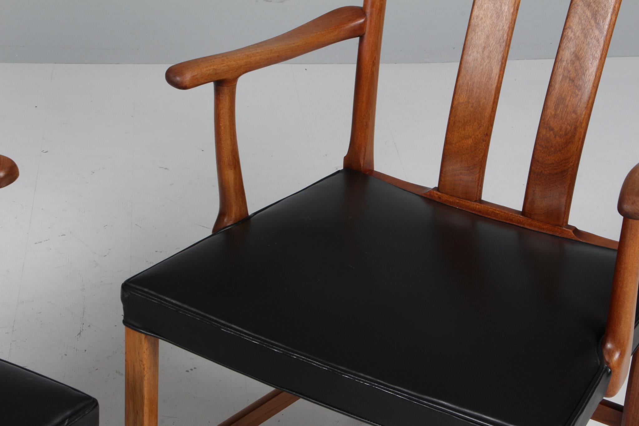 Scandinavo moderno Coppia di poltrone Ole Wanscher modello 1764, Danimarca anni '50 in vendita