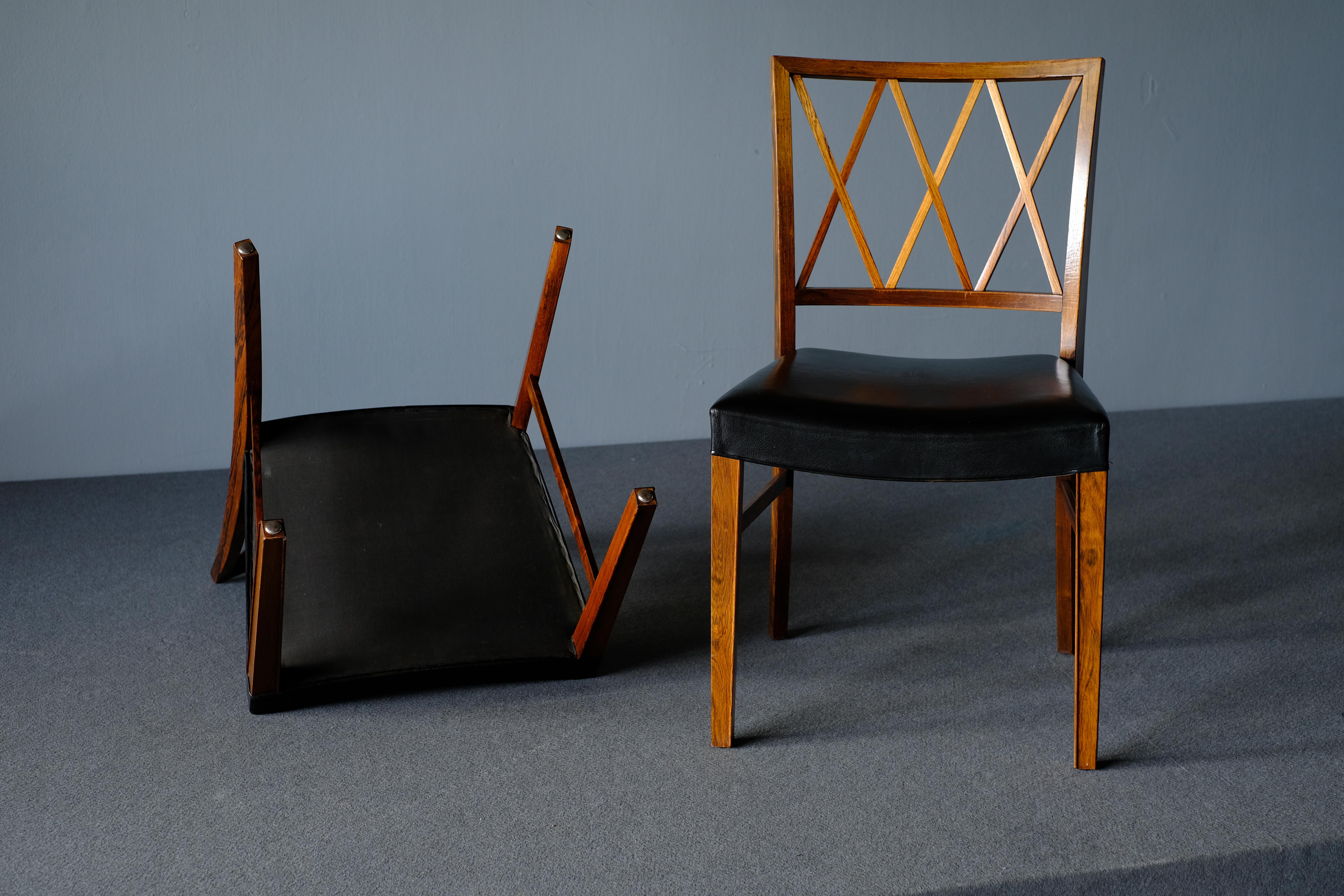 Mid-Century Modern Ole Wanscher, Pair of Chairs, Rosewood For Sale