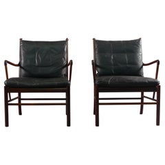 Ole Wanscher Pair of Colonial Chairs in Rosewood, Manufacturers Labels, 1950's