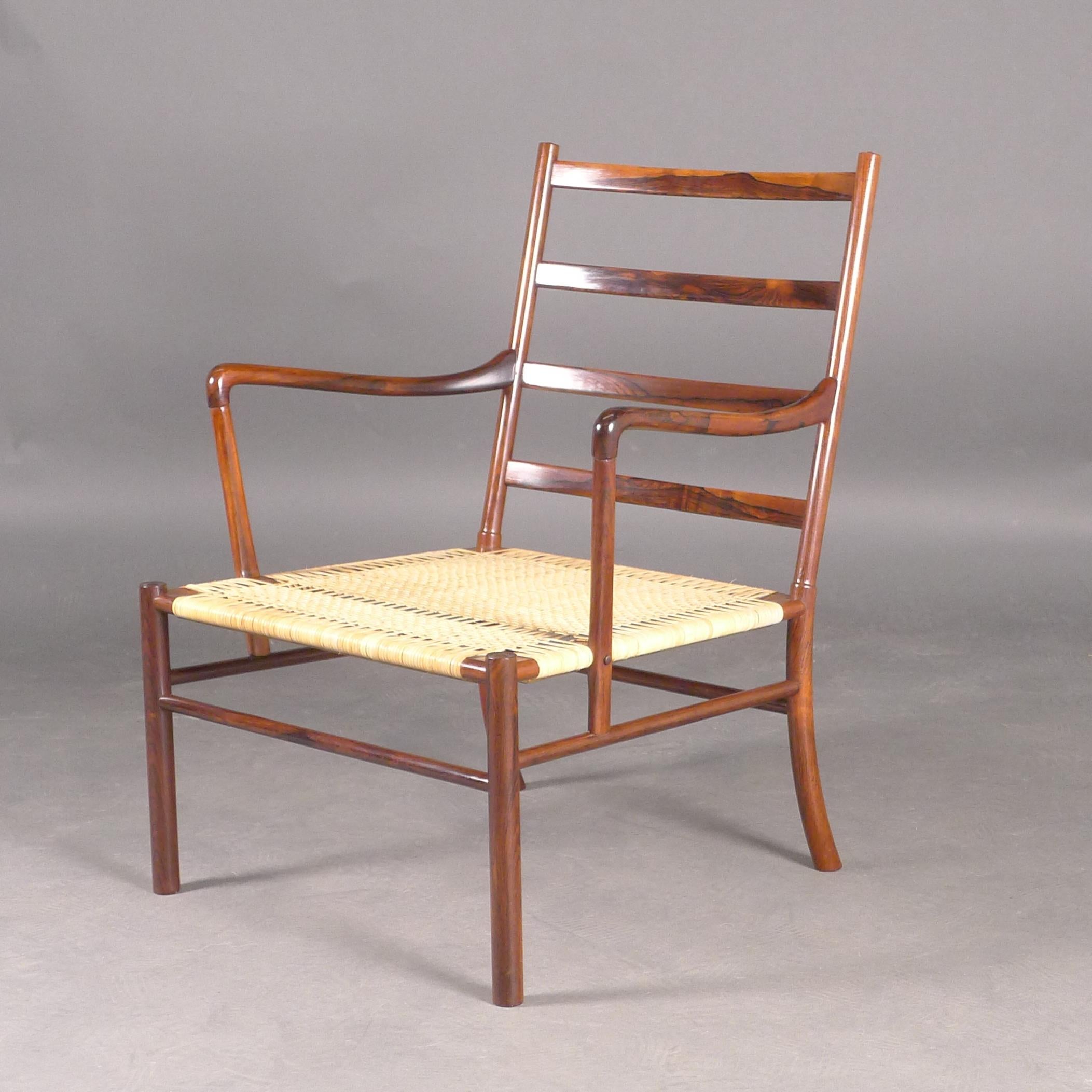Paire de chaises coloniales Ole Wanscher, modèle PJ149, 1ère édition 1949, bois de rose 3