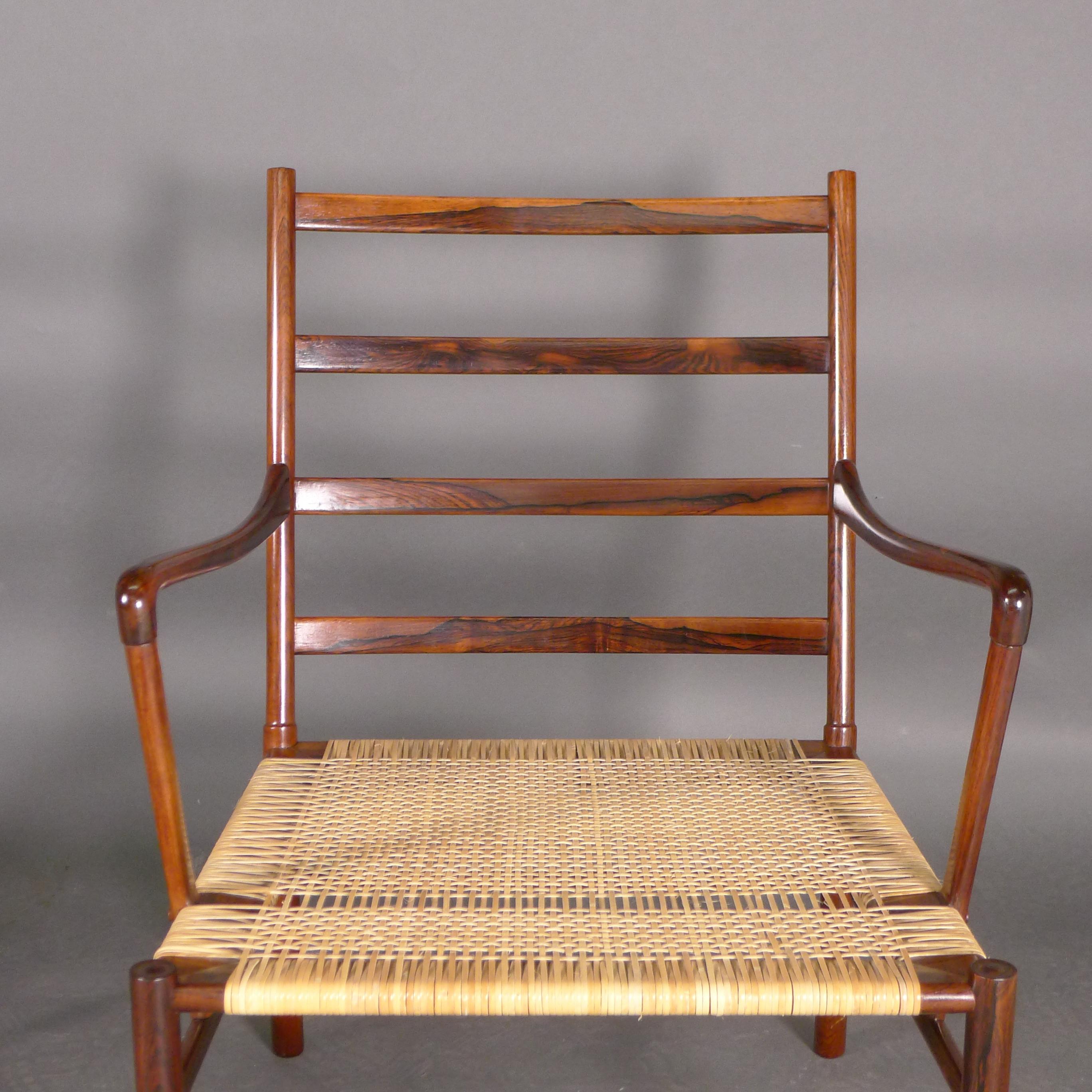Paire de chaises coloniales Ole Wanscher, modèle PJ149, 1ère édition 1949, bois de rose 2