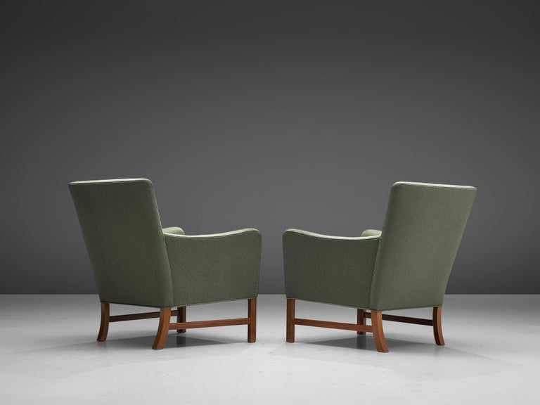Danish Ole Wanscher Pair of Lounge Chairs in Mahogany