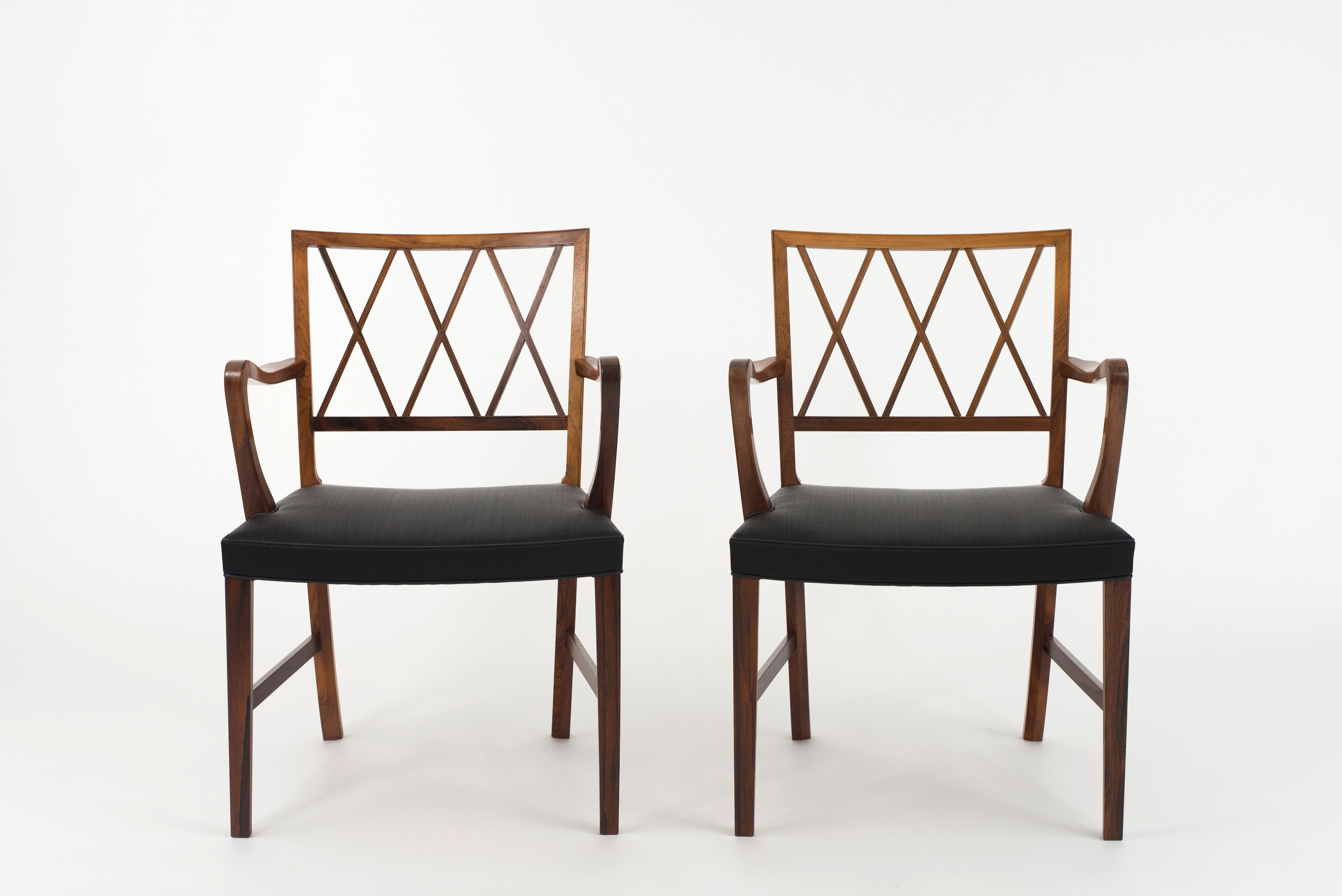 Danish Ole Wanscher Pair of Rosewood Armchairs for A. J. Iversen