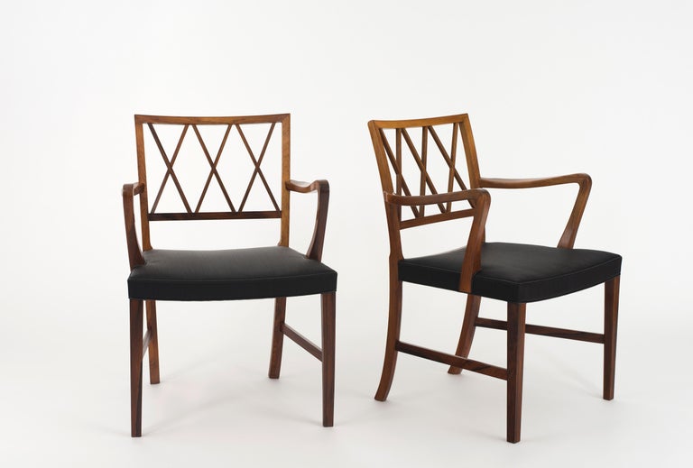 Ole Wanscher Pair of Rosewood Armchairs for A. J. Iversen In Good Condition In Copenhagen, DK