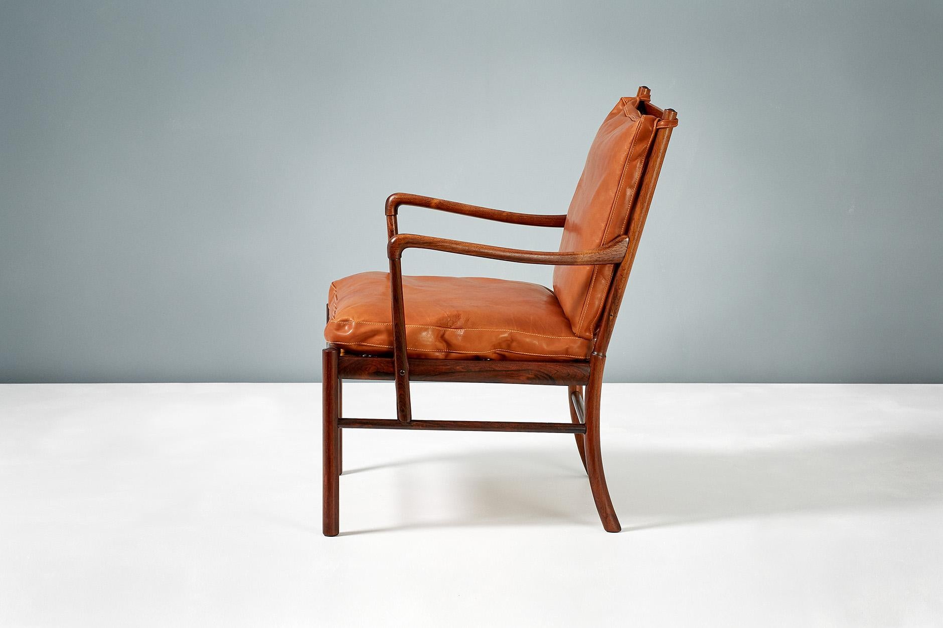 Scandinavian Modern Ole Wanscher Pair of Rosewood Colonial Chairs, 1950s For Sale