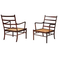 Ole Wanscher Pair of Rosewood Colonial Chairs