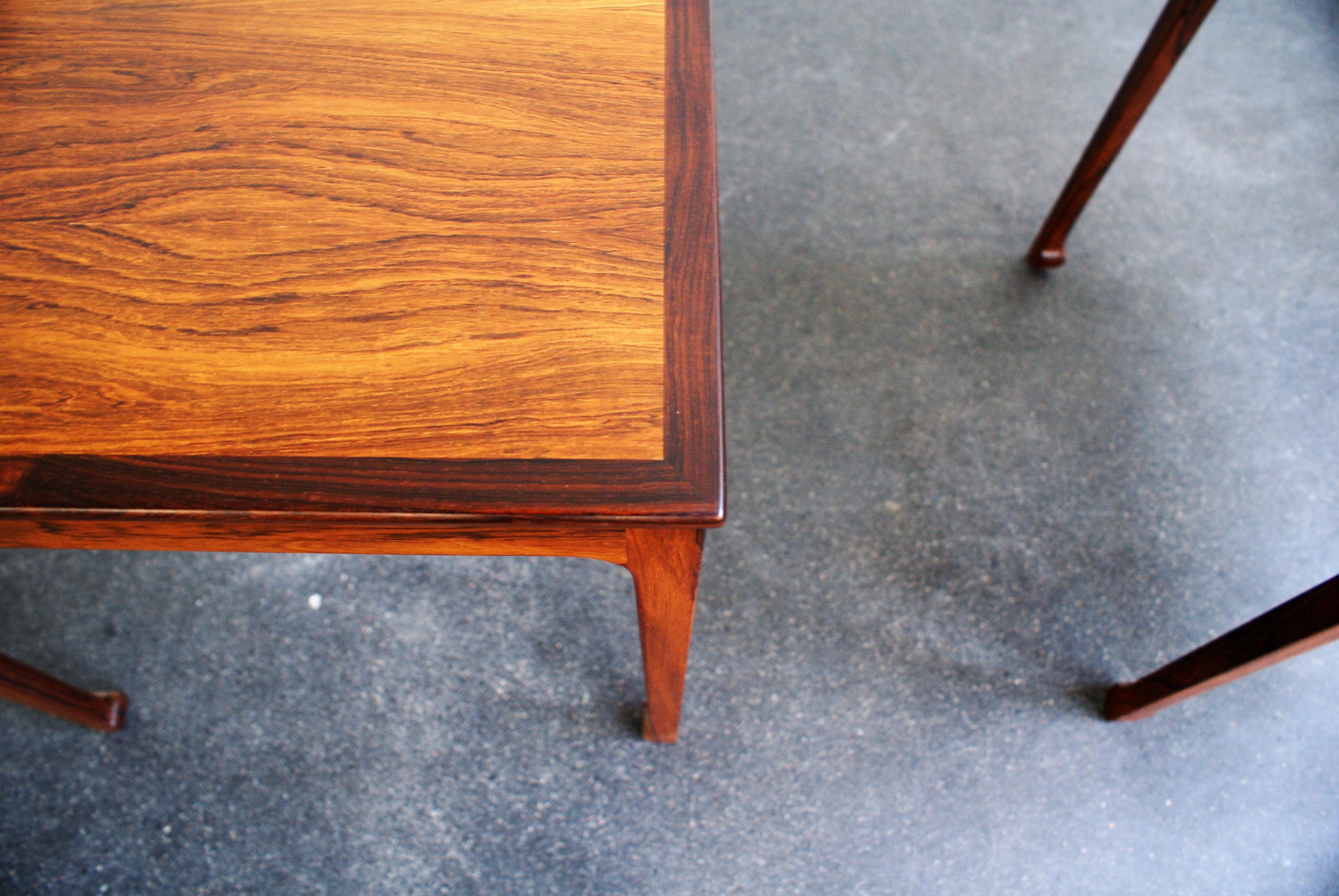 Ole Wanscher Pair of Side Tables in Brazilian Rosewood for A. J. Iversen, 1957 For Sale 3