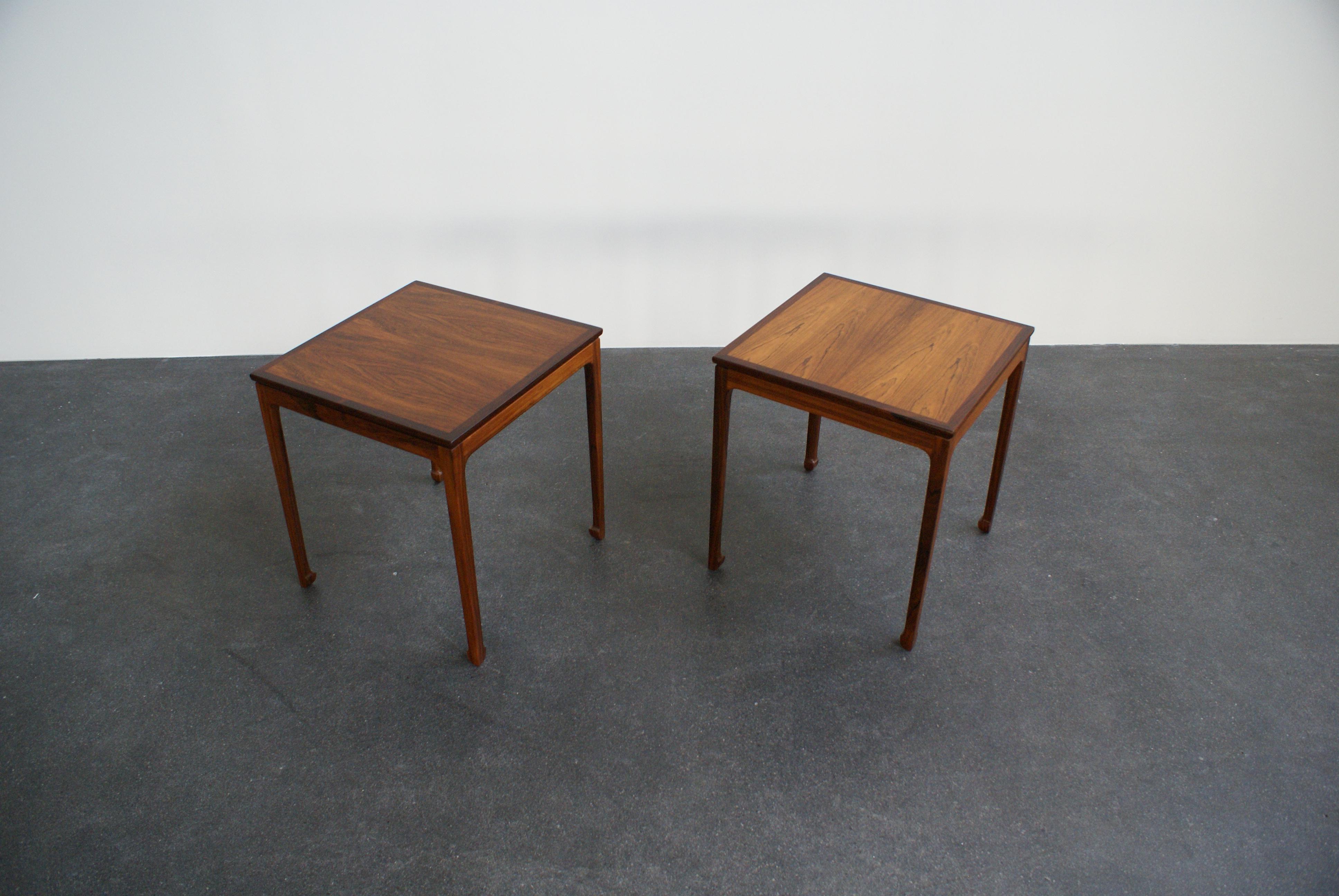 Ole Wanscher Pair of Side Tables in Brazilian Rosewood for A. J. Iversen, 1957 For Sale 9
