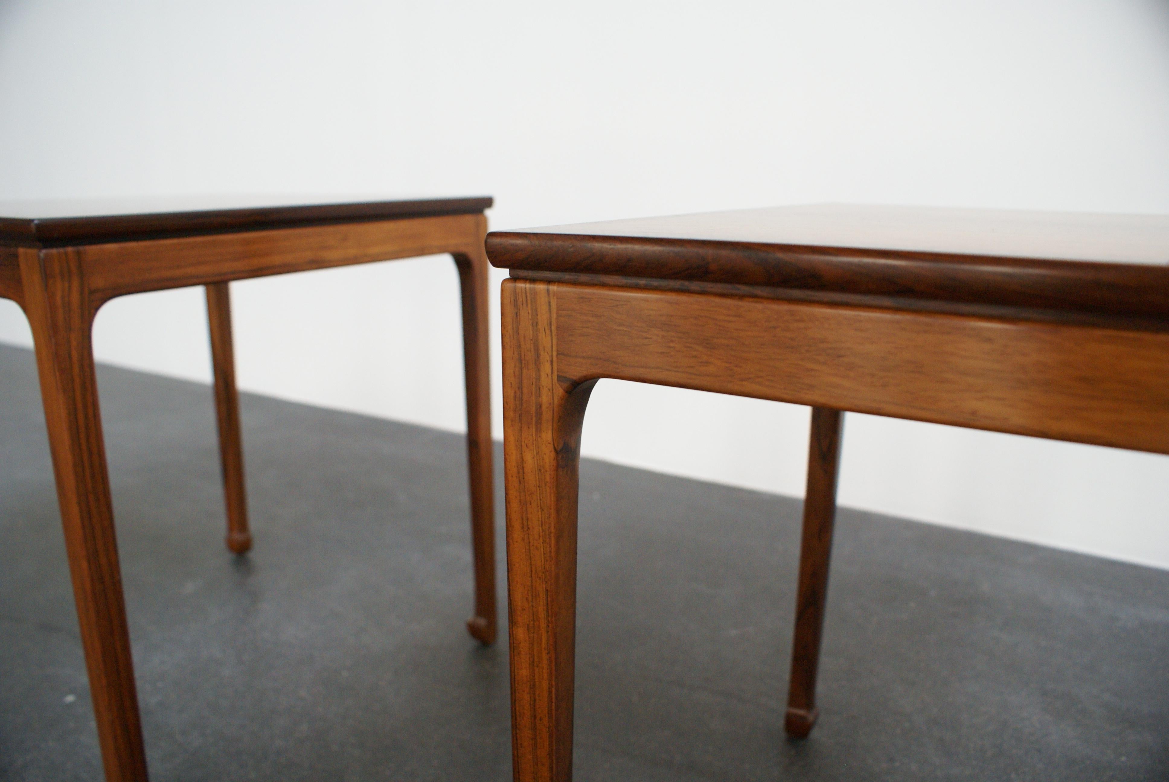 Ole Wanscher Pair of Side Tables in Brazilian Rosewood for A. J. Iversen, 1957 In Excellent Condition For Sale In Copenhagen, DK