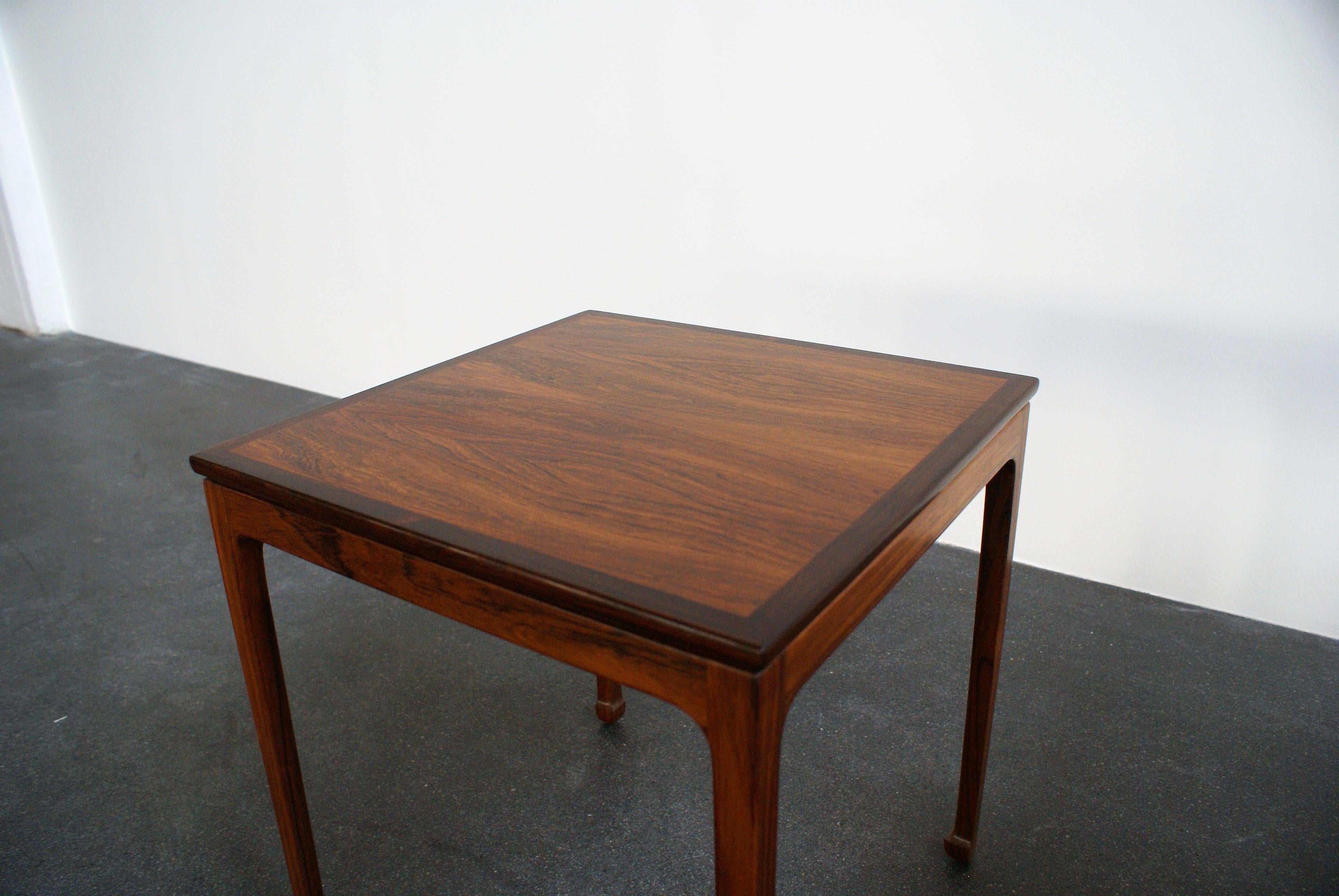 Mid-20th Century Ole Wanscher Pair of Side Tables in Brazilian Rosewood for A. J. Iversen, 1957 For Sale