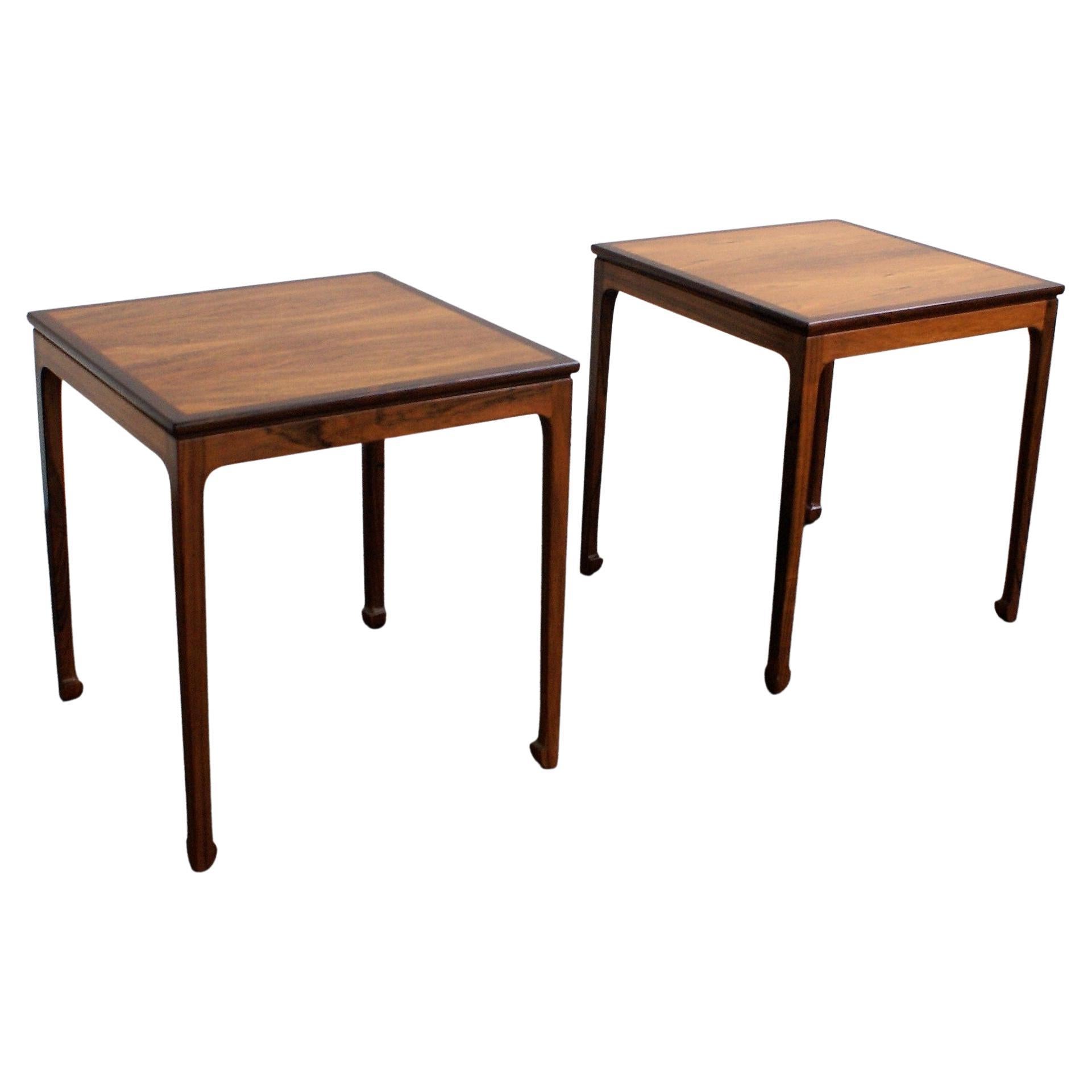 Ole Wanscher Pair of Side Tables in Brazilian Rosewood for A. J. Iversen, 1957 For Sale