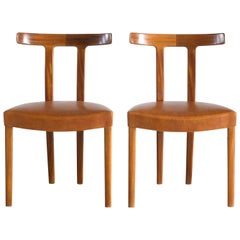 Ole Wanscher Pair of 'T' chairs for A.J. Iversen