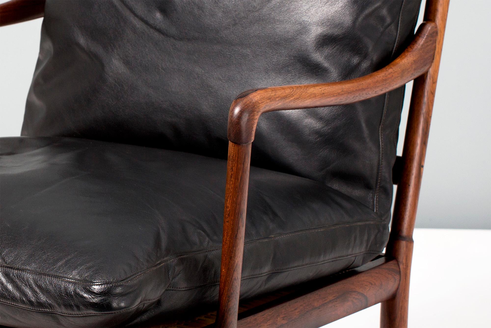 Scandinavian Modern Ole Wanscher Pair of Vintage Rosewood Colonial Chair, 1950s