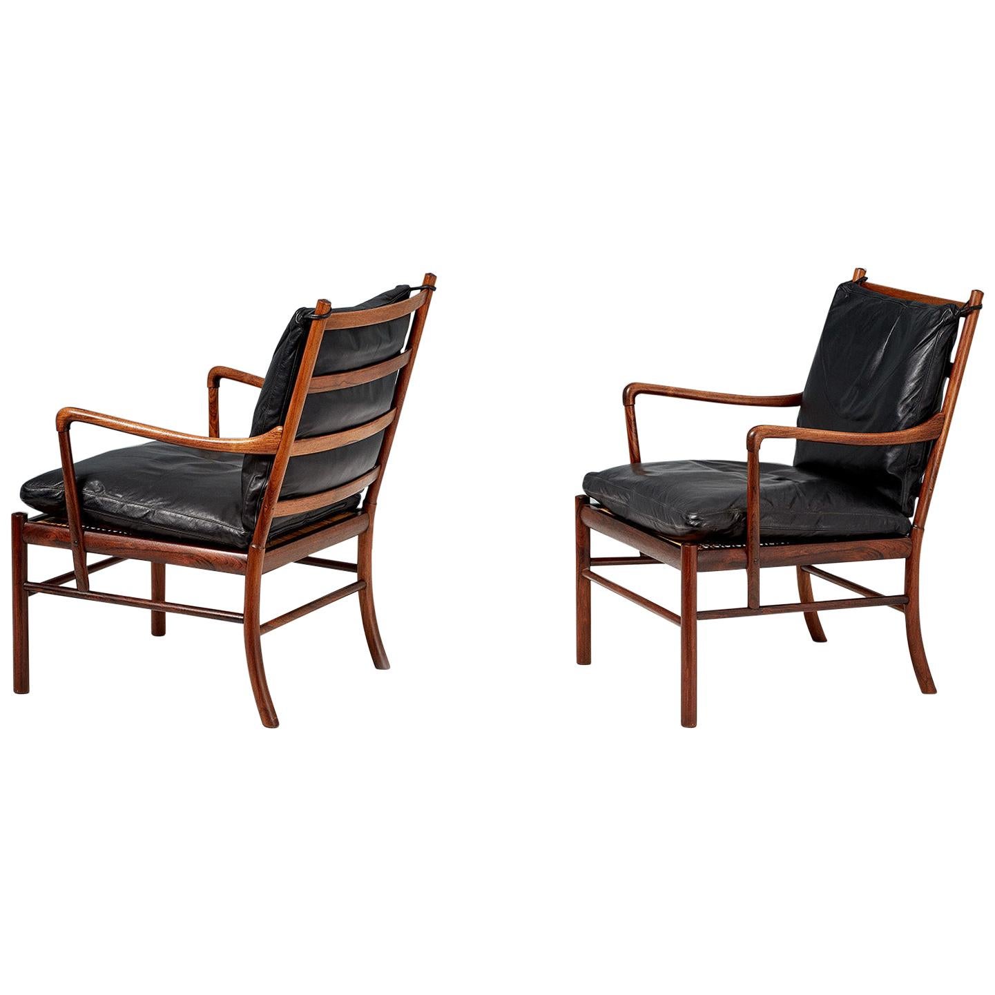 Ole Wanscher Pair of Vintage Rosewood Colonial Chair, 1950s