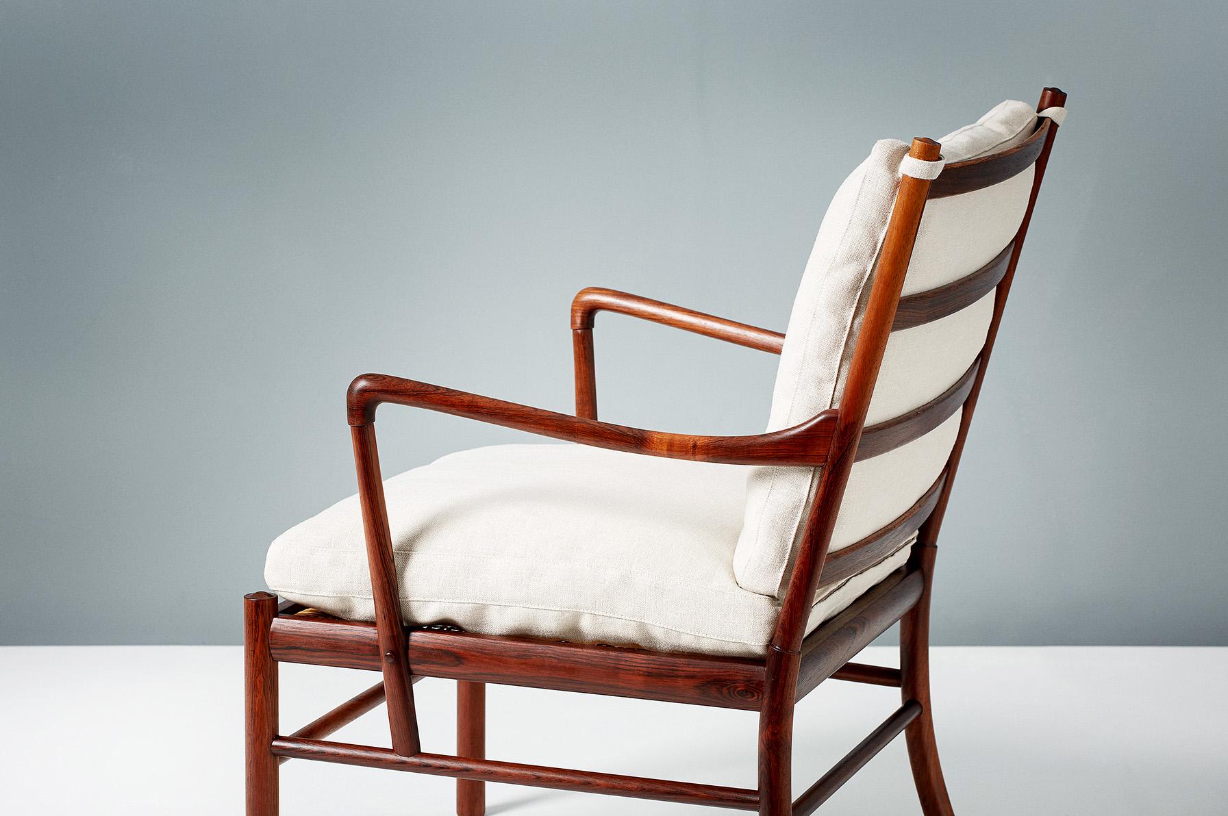 Scandinavian Modern Ole Wanscher Pair of Vintage Rosewood Colonial Chairs, 1950s