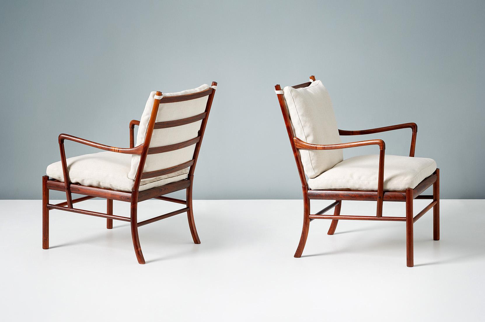 Danish Ole Wanscher Pair of Vintage Rosewood Colonial Chairs, 1950s