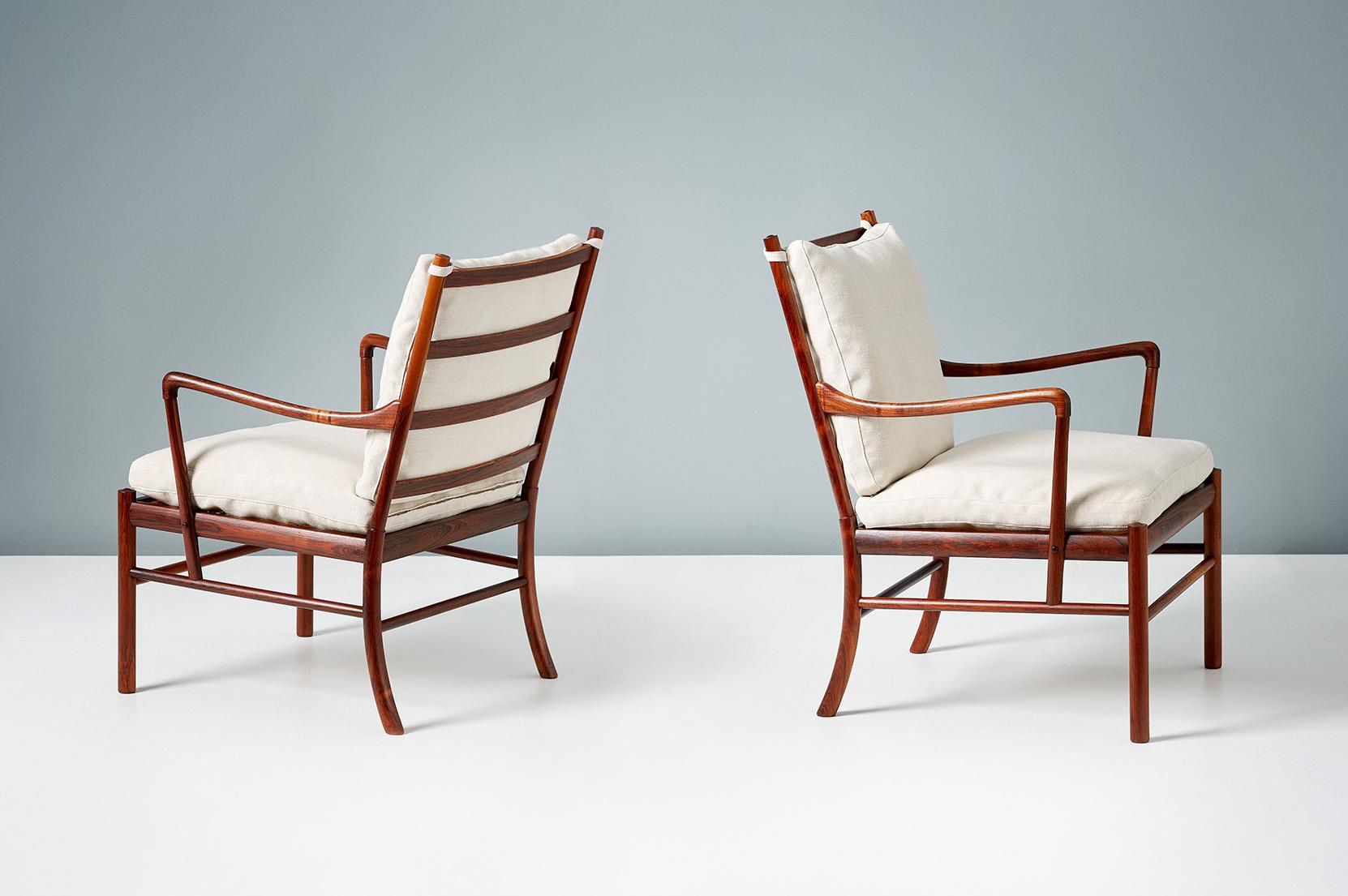 Danish Ole Wanscher Pair of Vintage Rosewood Colonial Chairs, 1950s For Sale