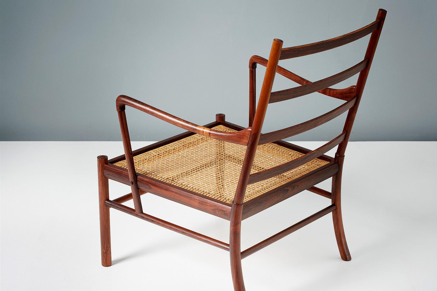 Rattan Ole Wanscher Pair of Vintage Rosewood Colonial Chairs, 1950s For Sale