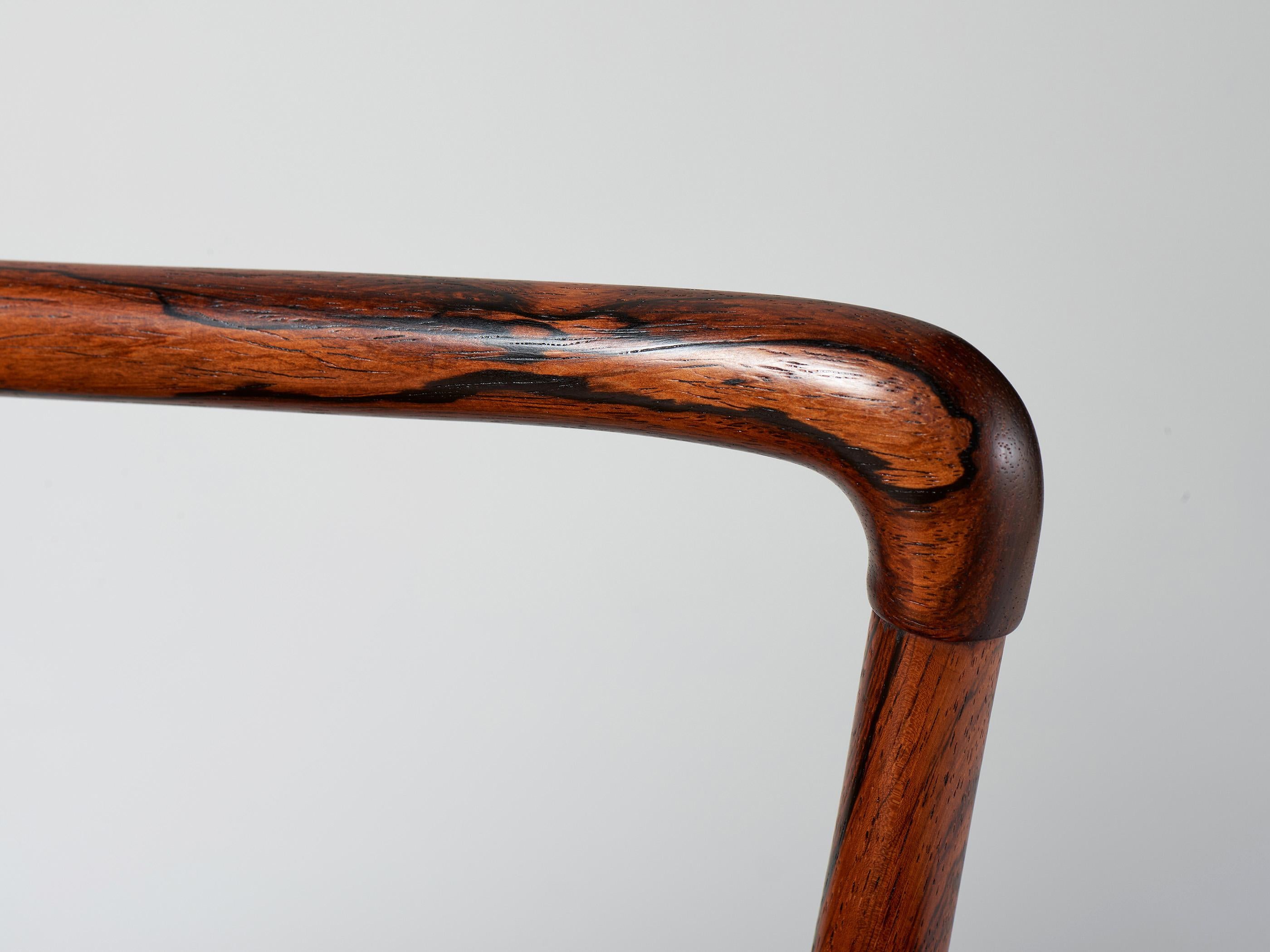 Ole Wanscher Pair of Vintage Rosewood & Leather Colonial Chairs, 1950s In Excellent Condition For Sale In London, England
