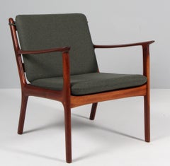 Ole Wanscher PJ112 Lounge Chairs, Mahogany & Green Wool, 1960s