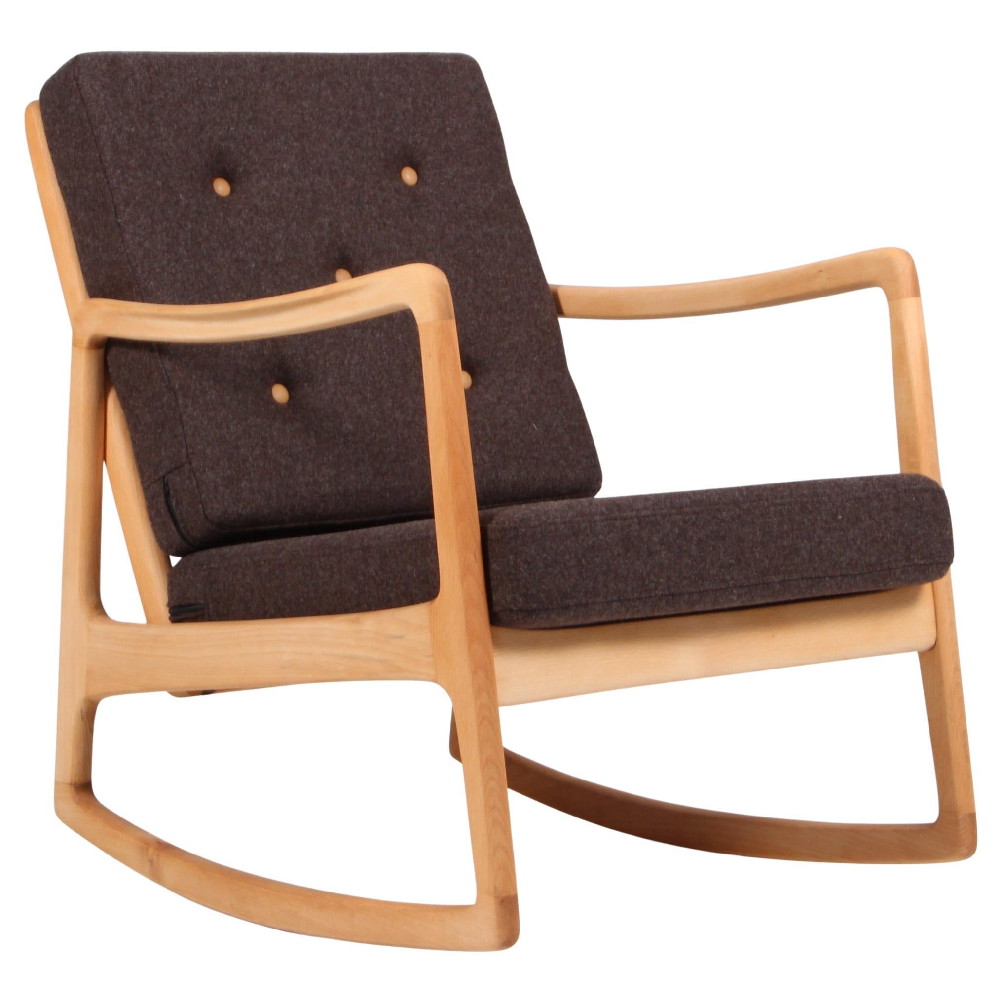 Chaise à bascule Ole Wanscher, modèle FD110, Danemark, années 1950 en vente