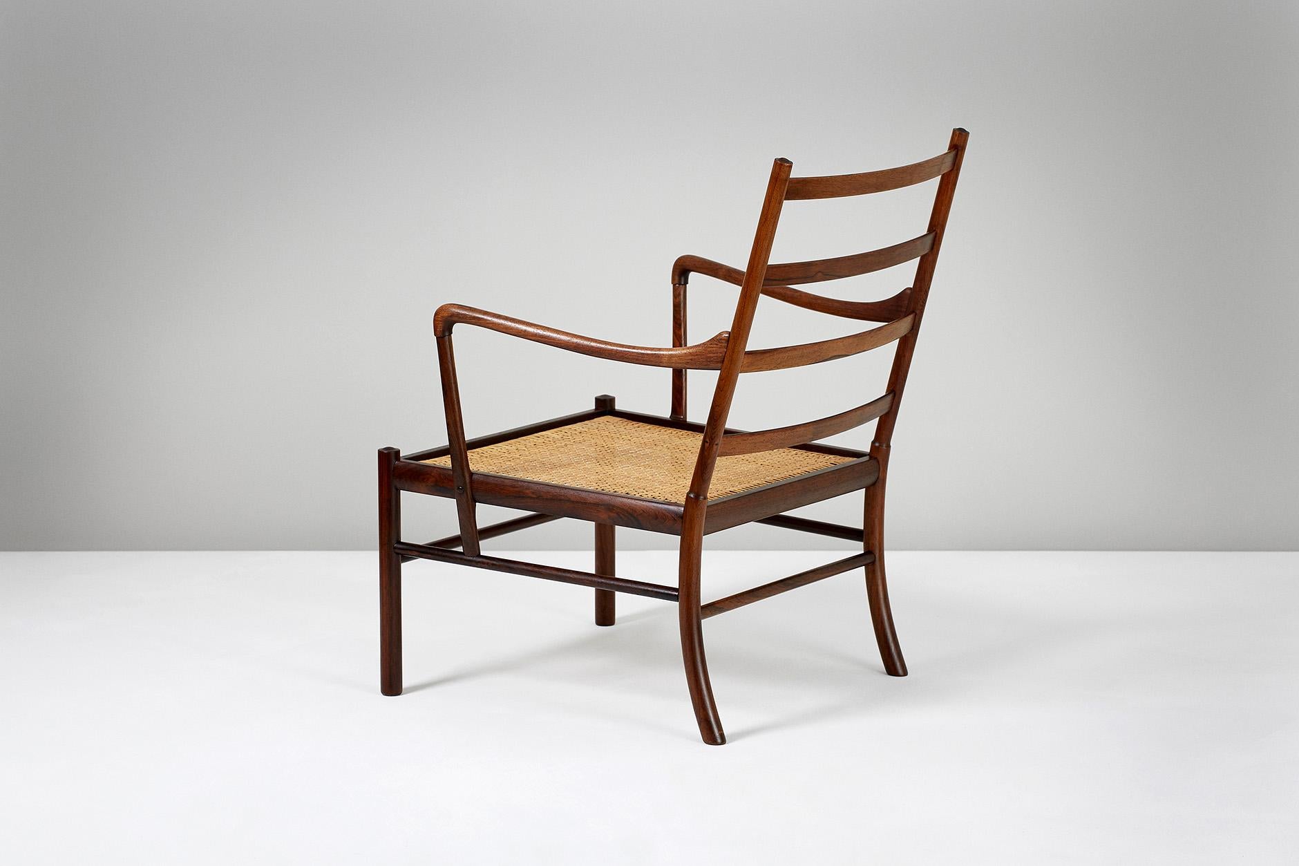 Ole Wanscher

PJ-149 colonial chair, 1949

The colonial chair is one of Wanscher’s best loved and most iconic designs, drawing influence from British and French colonial furniture of the 18th-19th centuries. Produced by Poul Jeppesen, this