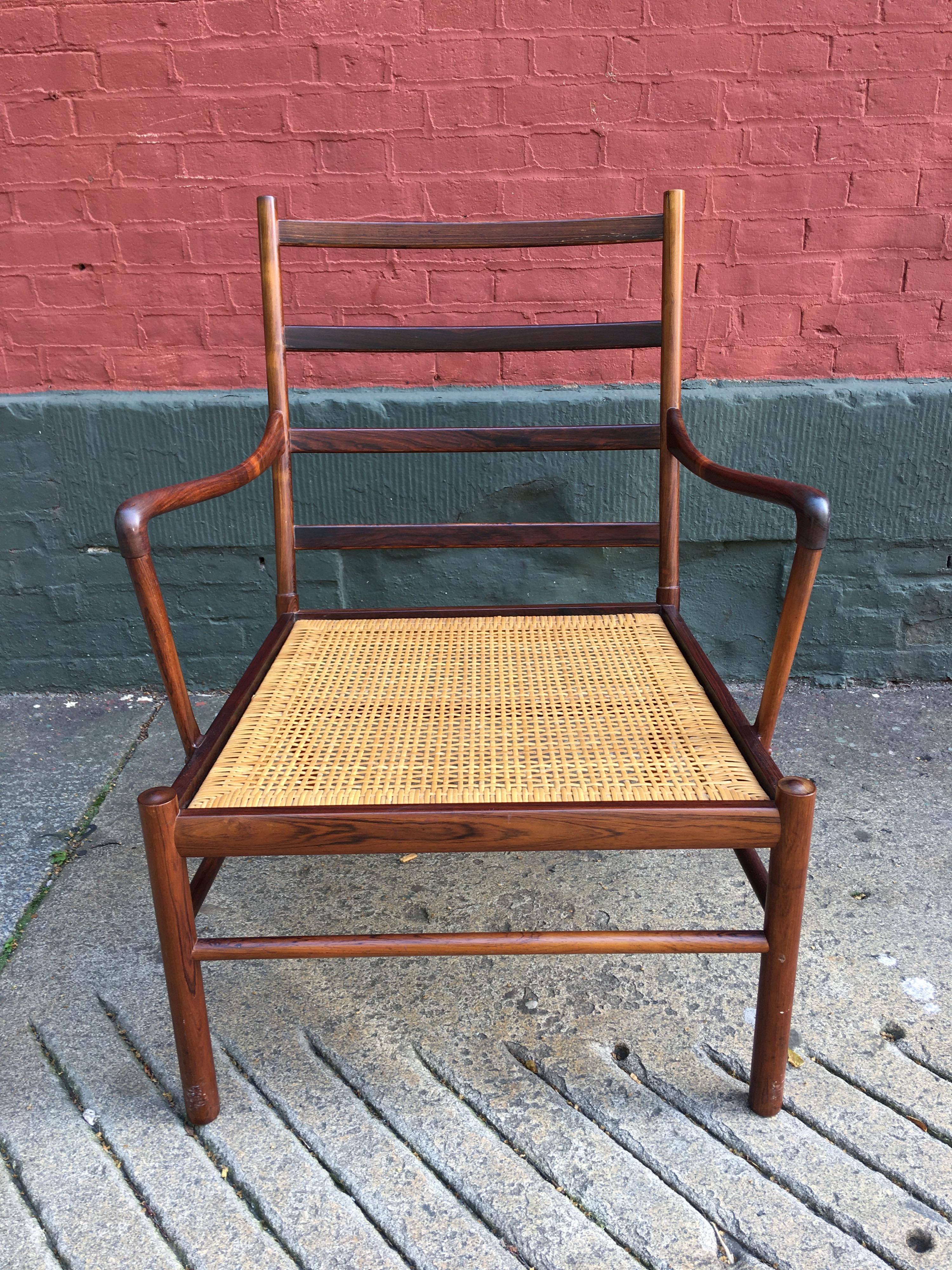 Ole Wanscher Rosewood Colonial Chair In Good Condition In Philadelphia, PA