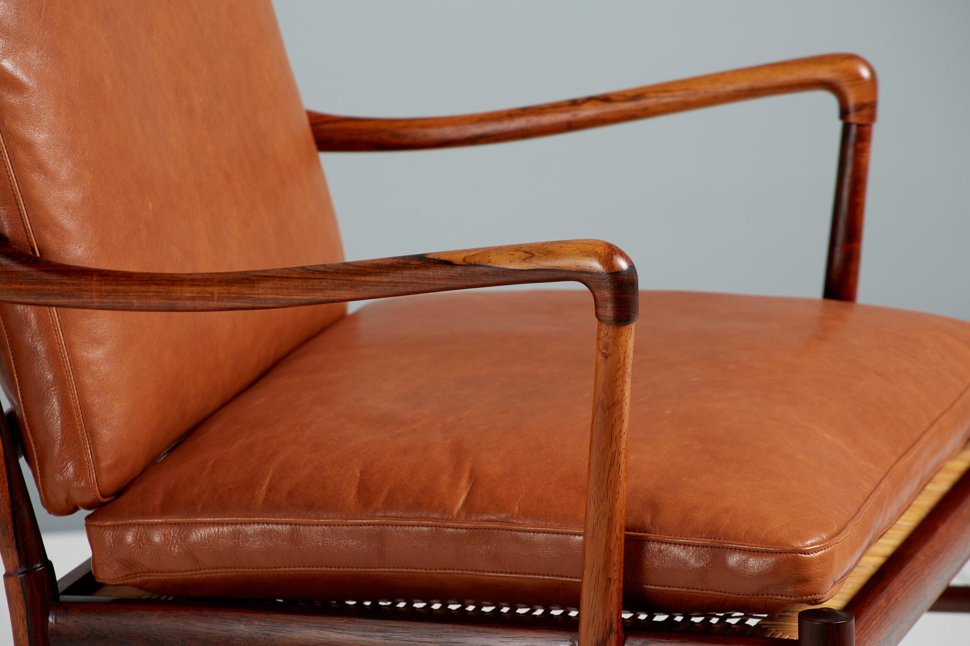 Scandinavian Modern Ole Wanscher Rosewood Colonial Lounge Chair, 1949 For Sale