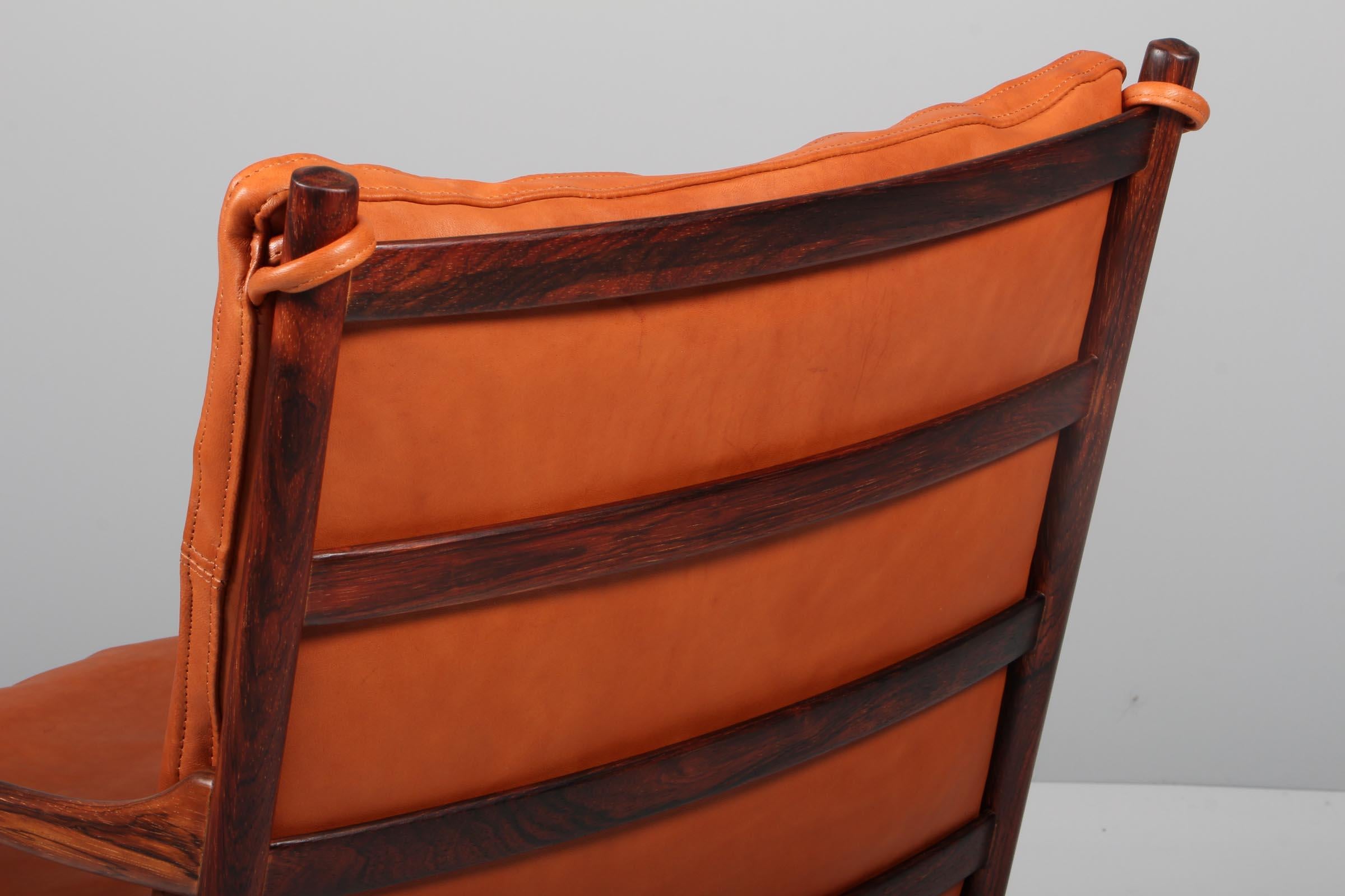 Ole Wanscher Rosewood colonial lounge chair, 1950s, Denmark, Goat leather 6