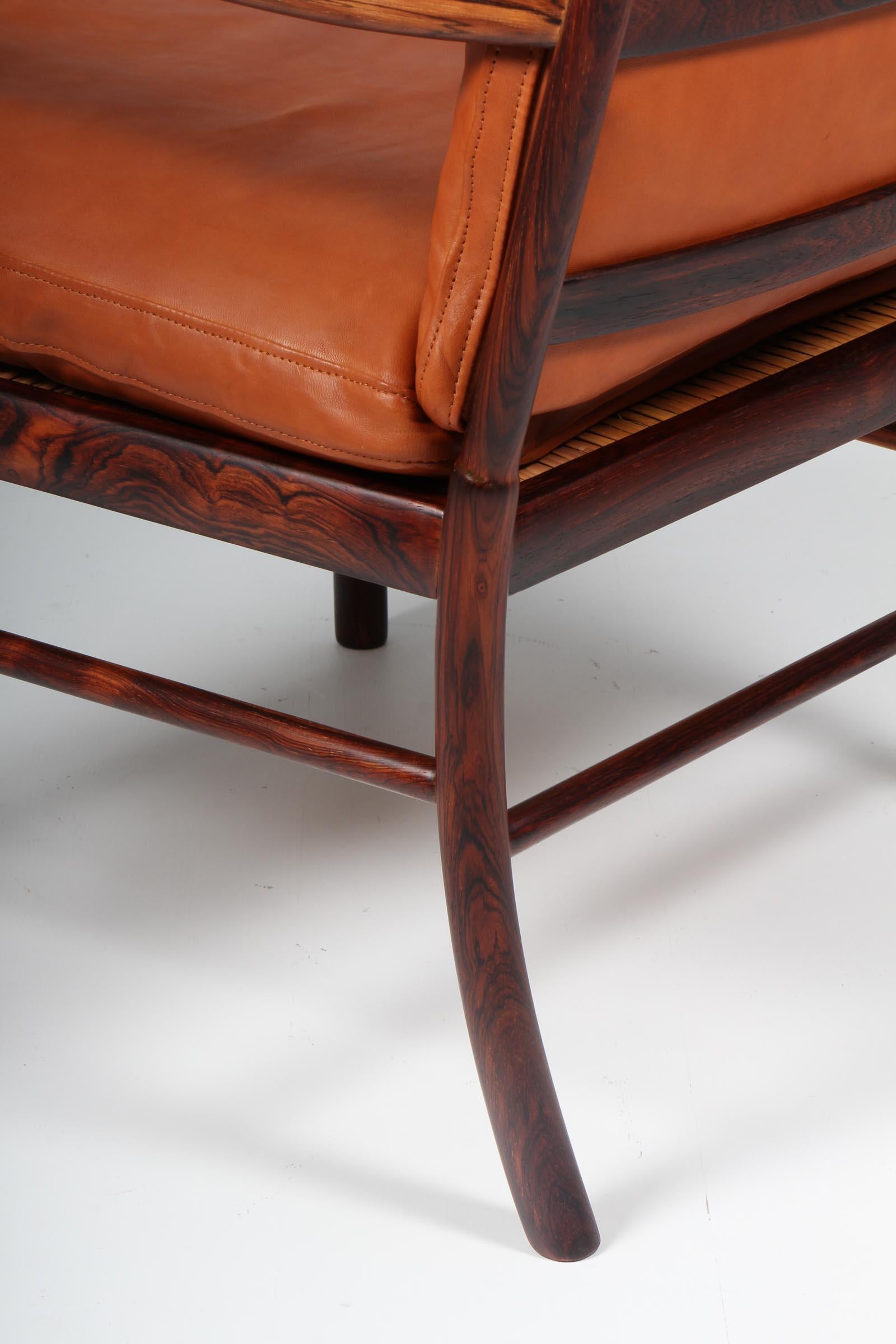 Ole Wanscher Rosewood colonial lounge chair, 1950s, Denmark, Goat leather 8