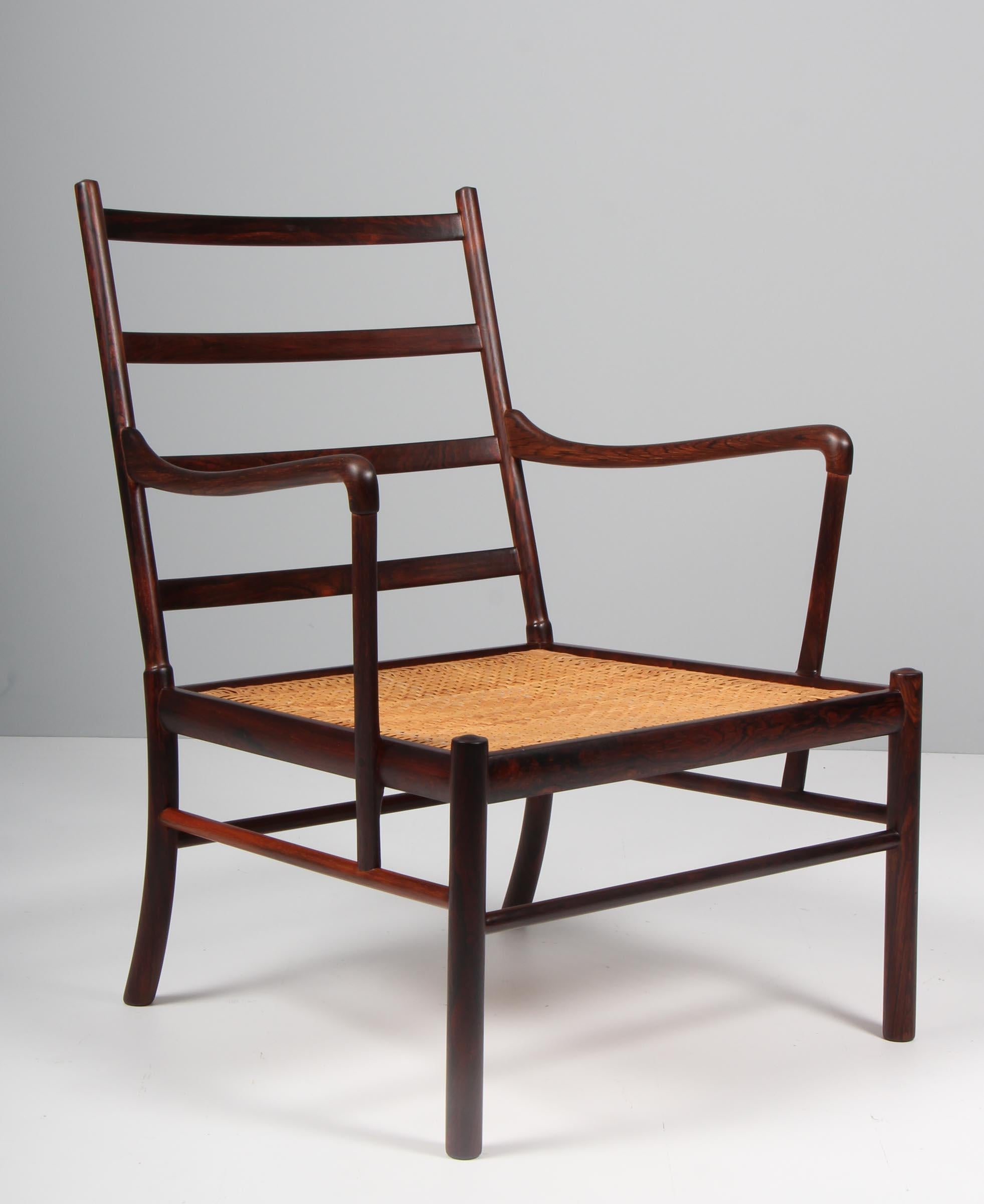 Ole Wanscher Rosewood colonial lounge chair, 1950s, Denmark, Goat leather 9