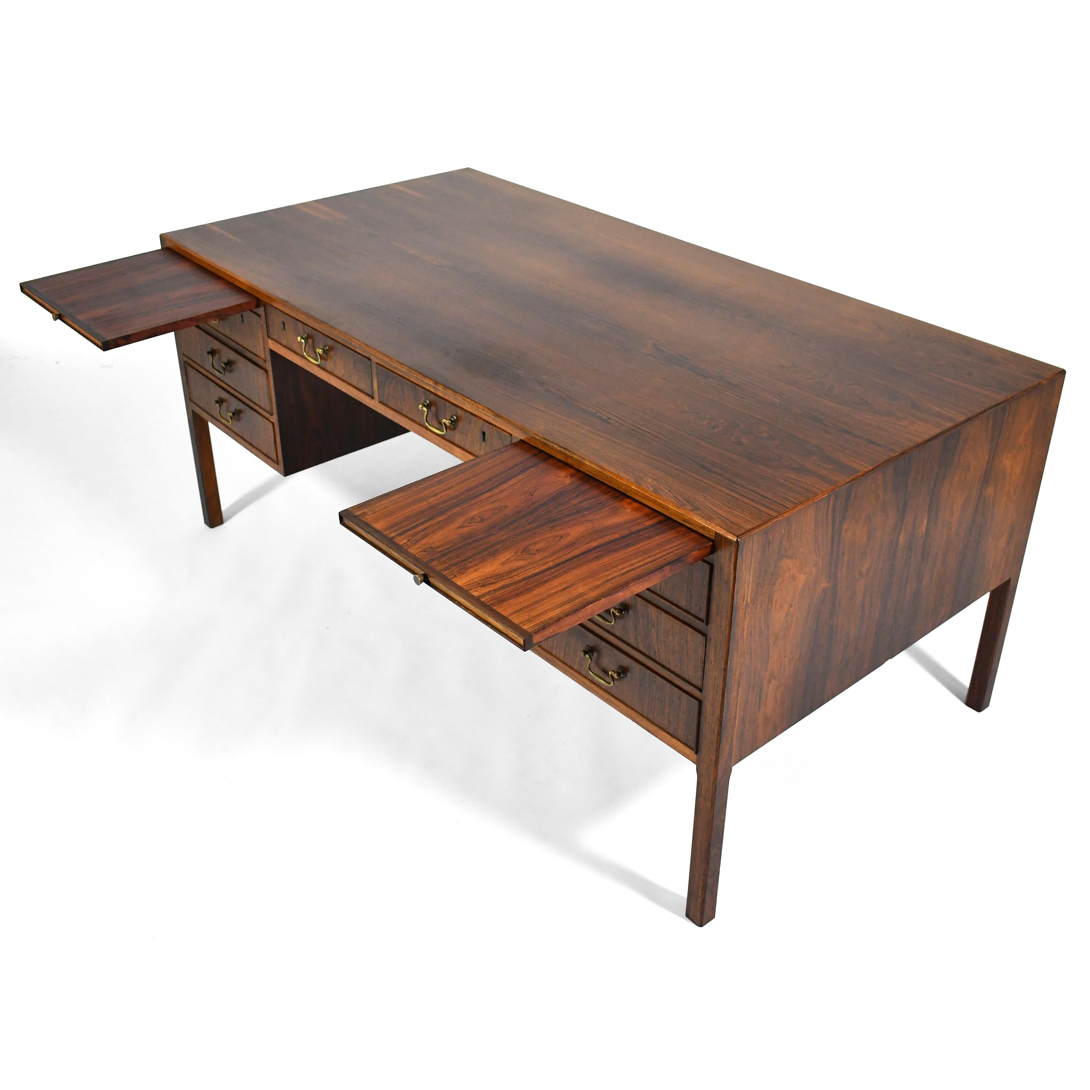 Ole Wanscher Rosewood Desk by A.J. Iversen In Good Condition In Highland, IN