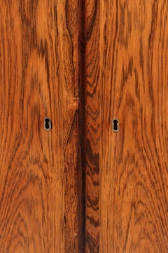 Ole Wanscher Rosewood High Cabinet with Brass Keys, P. Jeppesen, 1960s