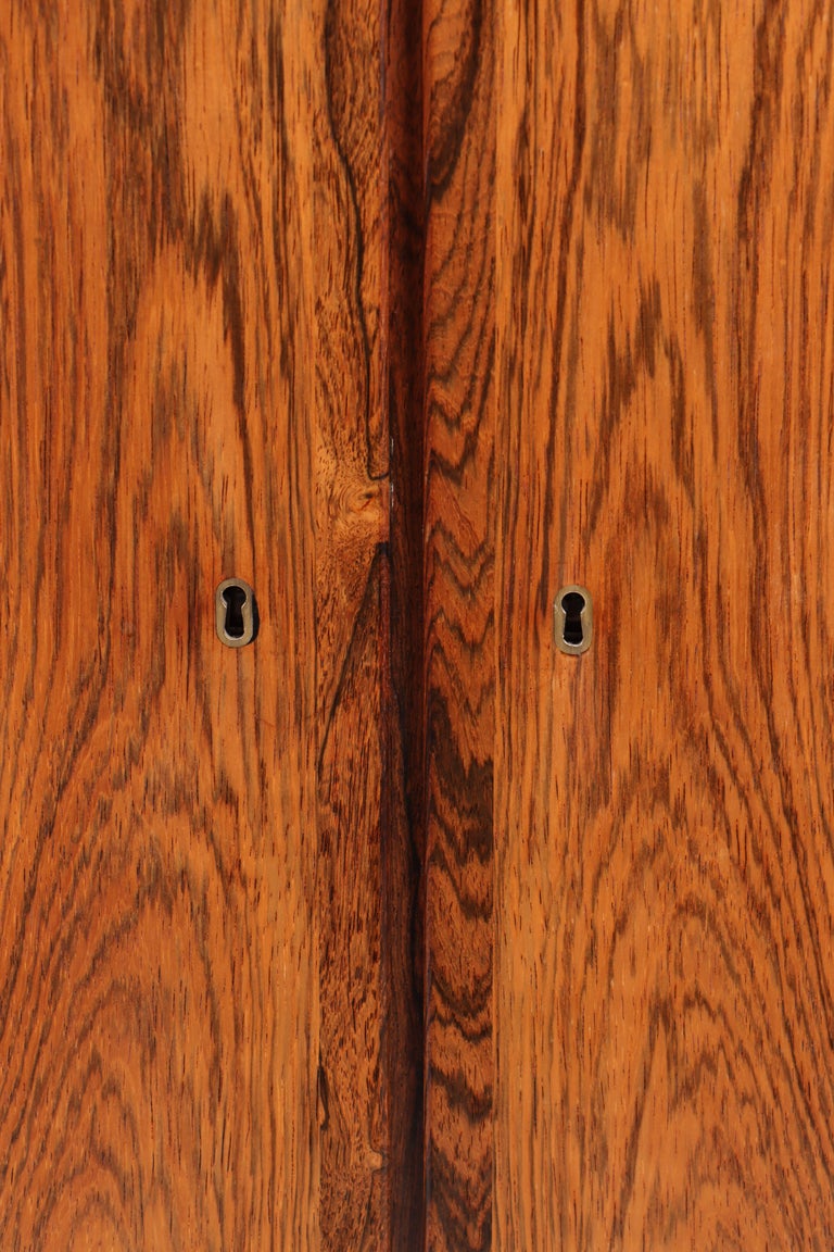 Ole Wanscher Rosewood High Cabinet with Brass Keys, P. Jeppesen